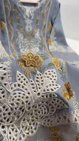 Rs 19500 Aneelas Stitched Lawn Emb Shirt Trouser Emb Chiffon Duppata 3pc [LUX-26-05] [Dispatch Time 2 Month]