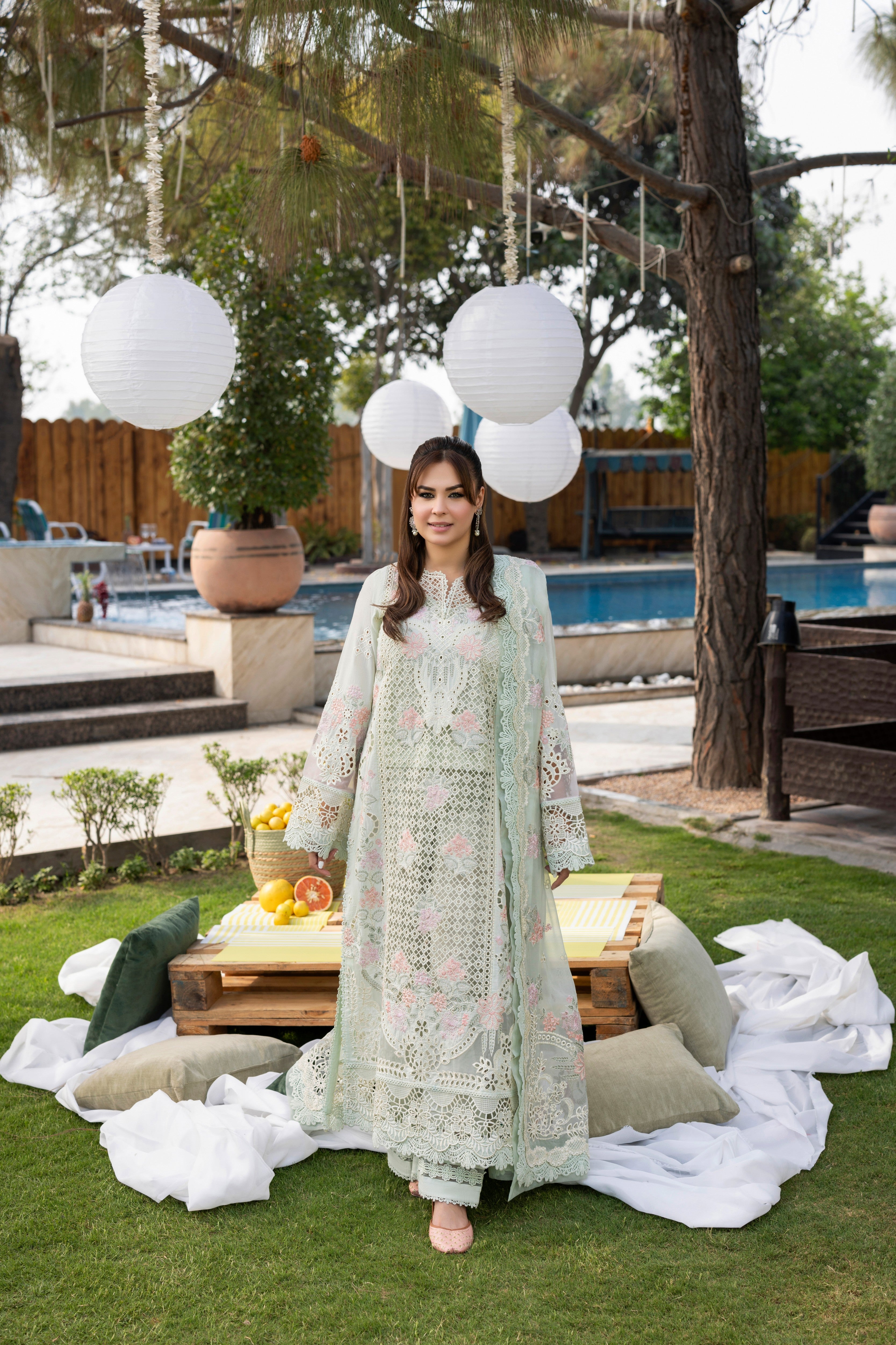 Rs 22500 Aneelas Stiched Signature Luxury lawn 3Pc [LUX-26-12] [Dispatch Time 2 Month]