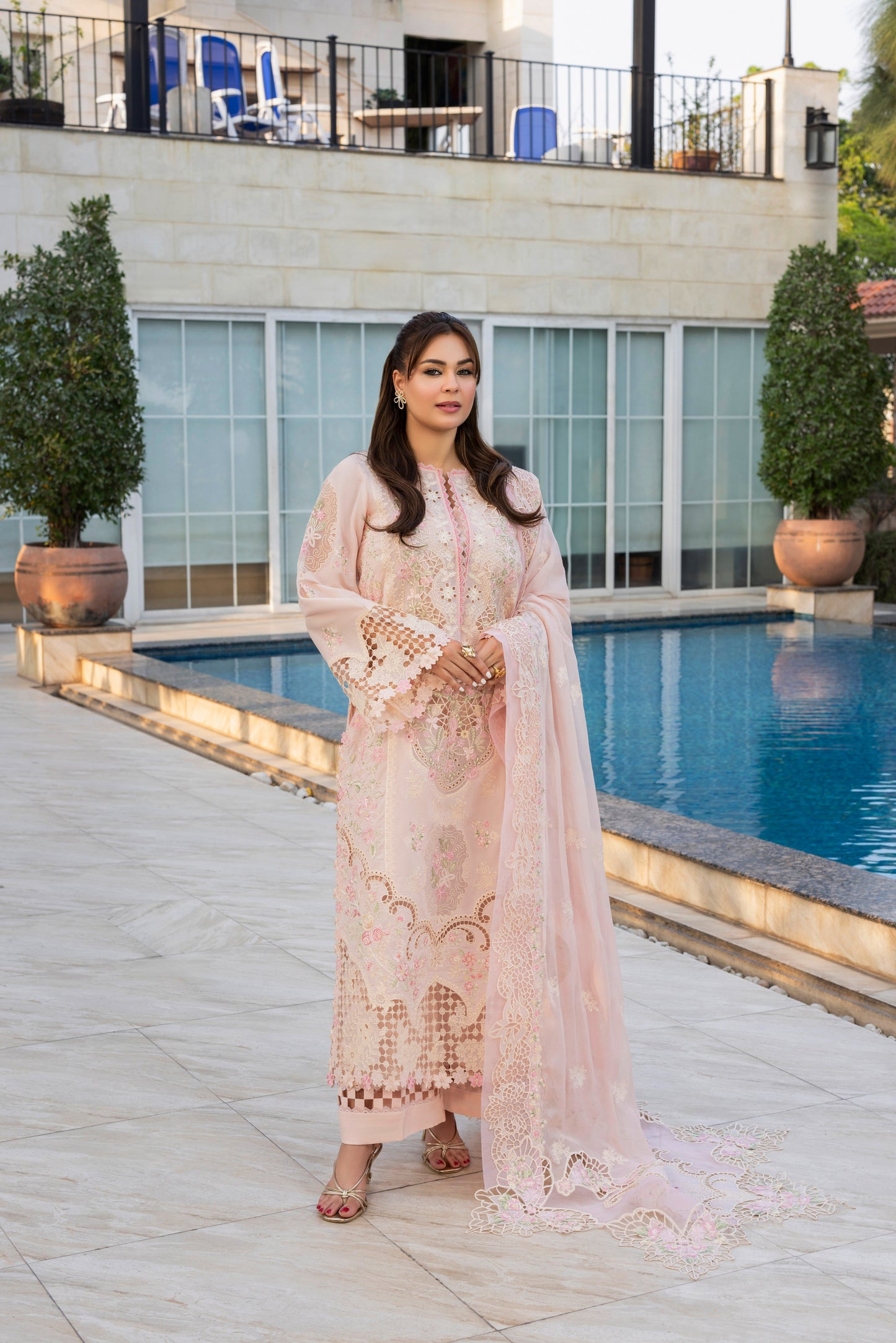 Rs 13000 Aneelas Stitched Signature Luxury Lawn Emb Shirt Trouser 2pc [LUX-26-26] [EAD] [Dispatch Time 2 Months]