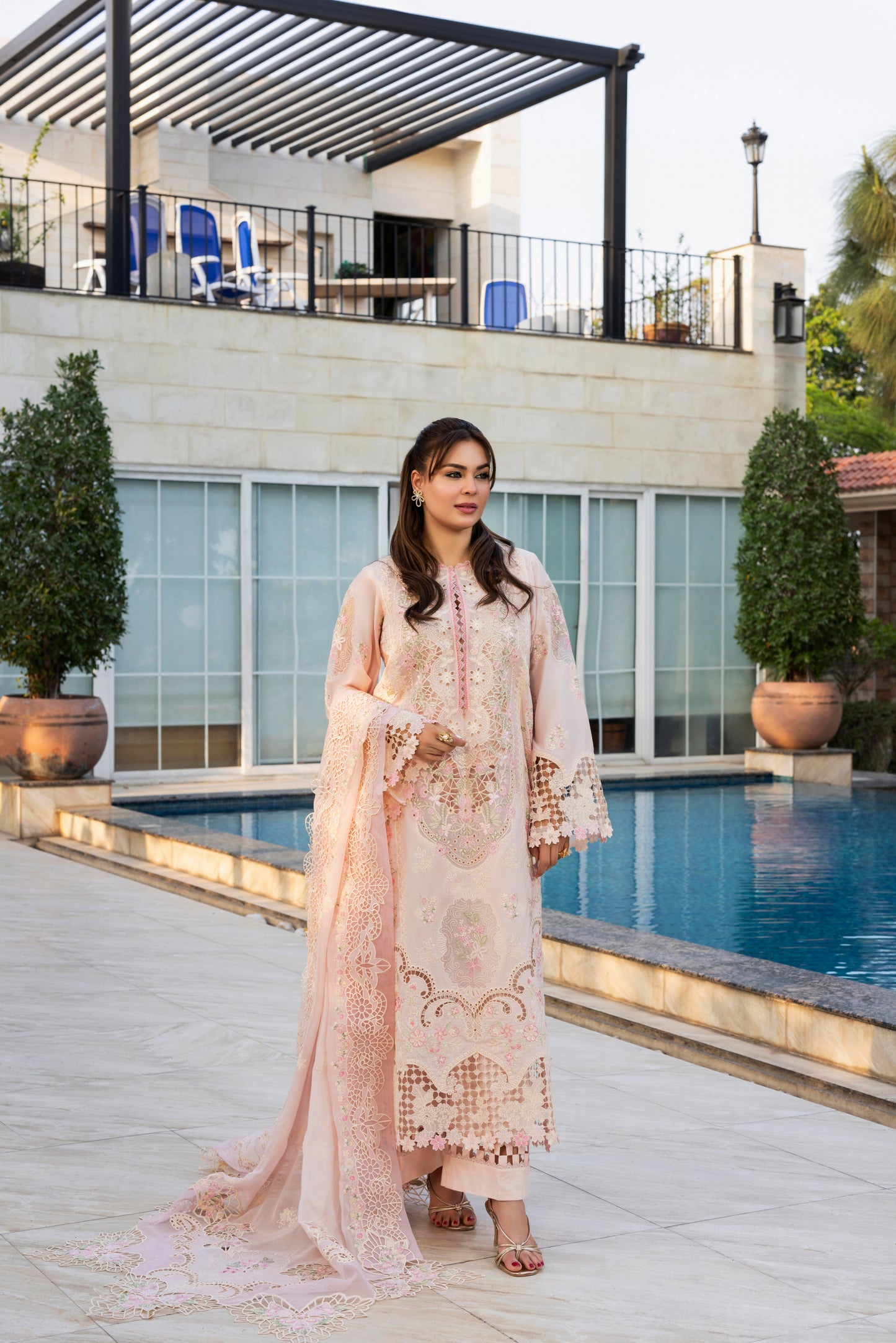 Rs 13000 Aneelas Stitched Signature Luxury Lawn Emb Shirt Trouser 2pc [LUX-26-26] [EAD] [Dispatch Time 2 Months]