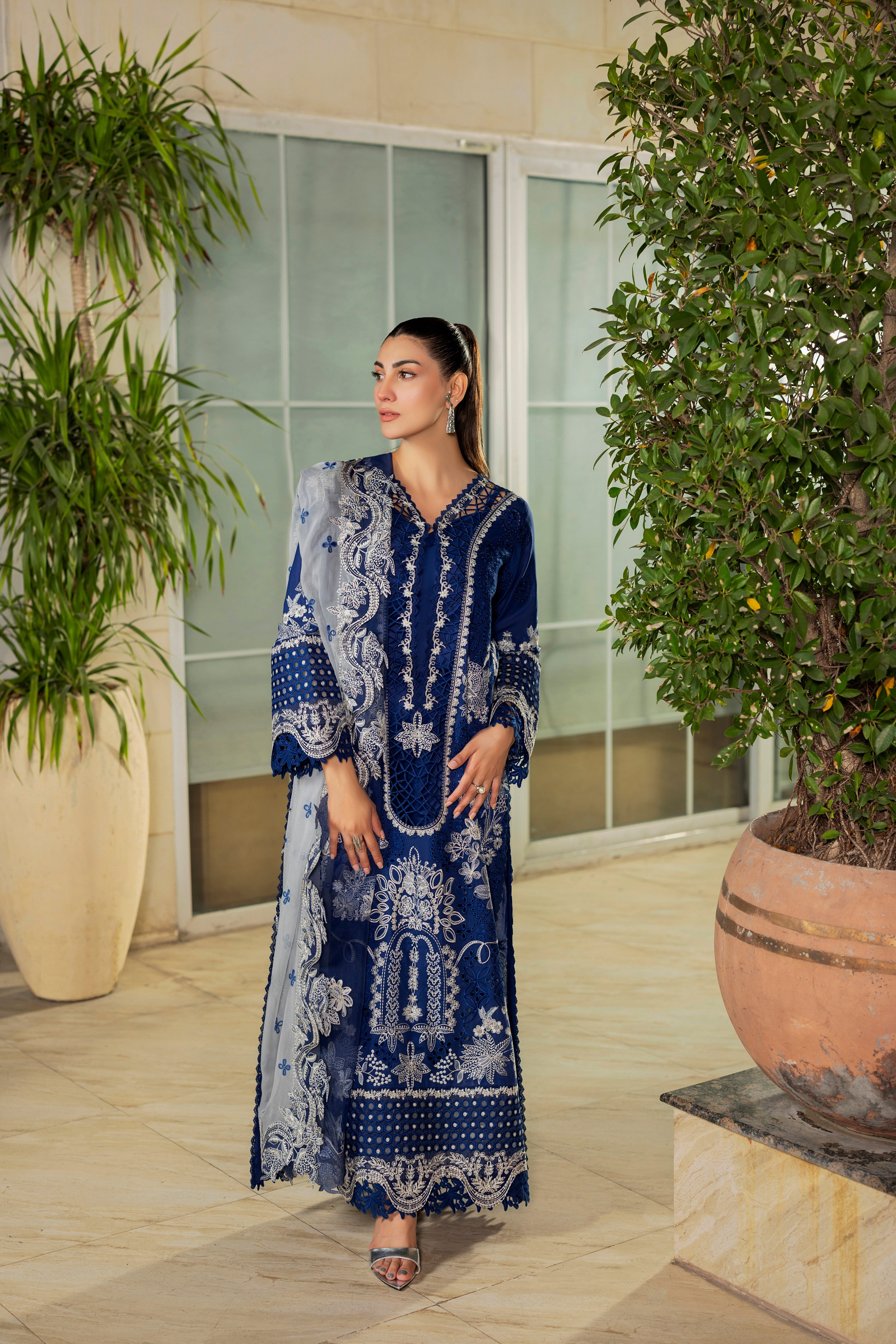 Rs 14000 Aneelas Stitched Signature Luxury Lawn Emb Shirt Trouser 2pc [LUX-26-38] [EAD] [Dispatch Time 2.5 Months]