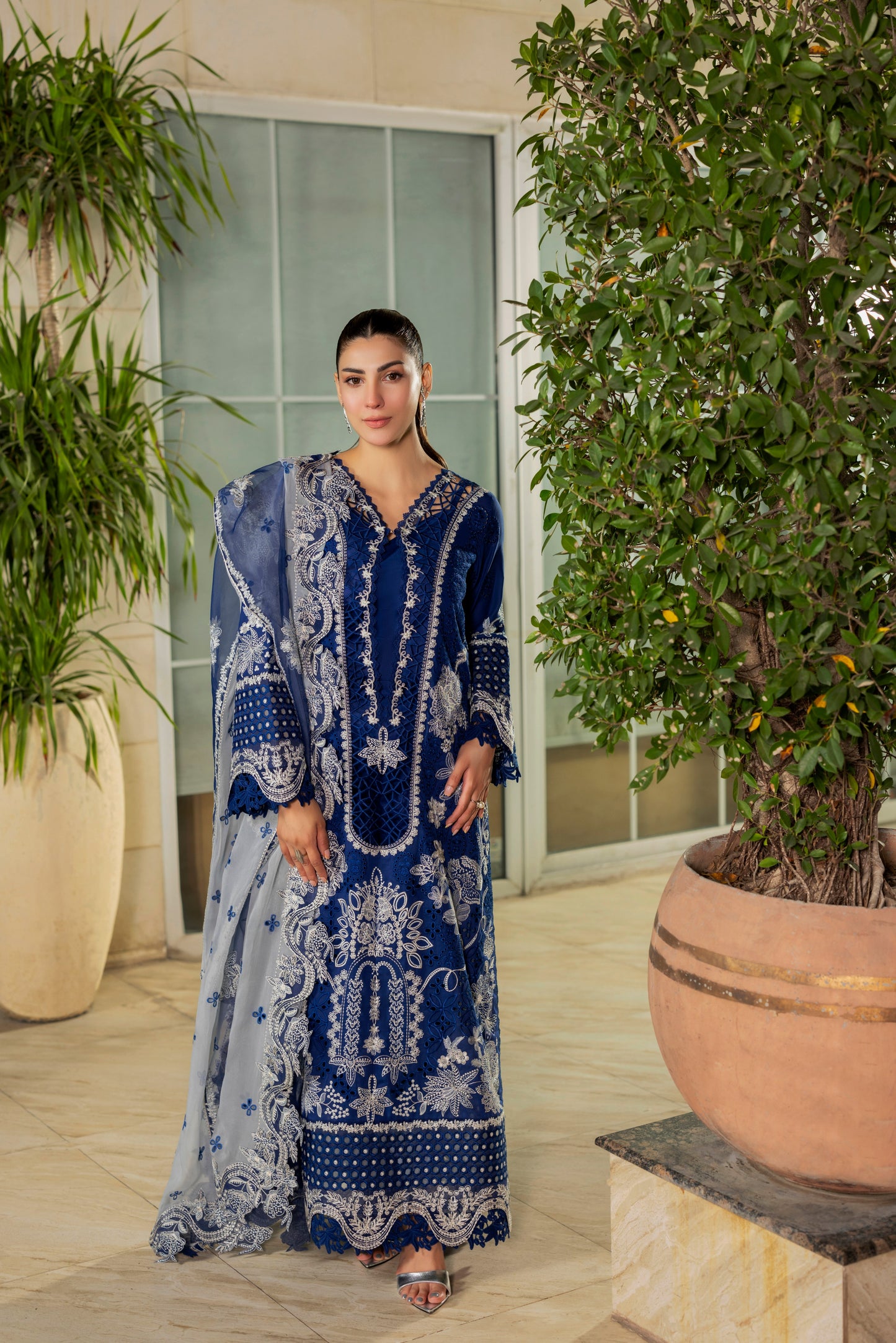 Rs 14000 Aneelas Stitched Signature Luxury Lawn Emb Shirt Trouser 2pc [LUX-26-38] [EAD] [Dispatch Time 2.5 Months]