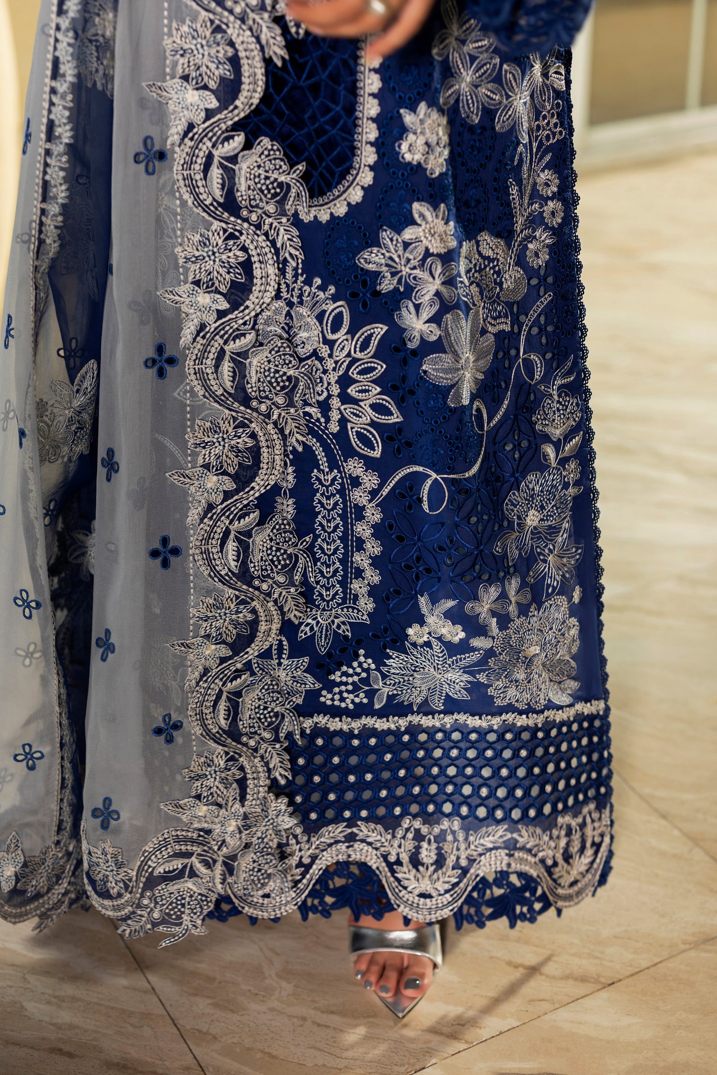 Rs 22500 Aneelas Stitched Signature Luxury Lawn Emb 3pc Organza Duppata [LUX-26-38] [EAD] [Dispatch Time 2.5 Months]