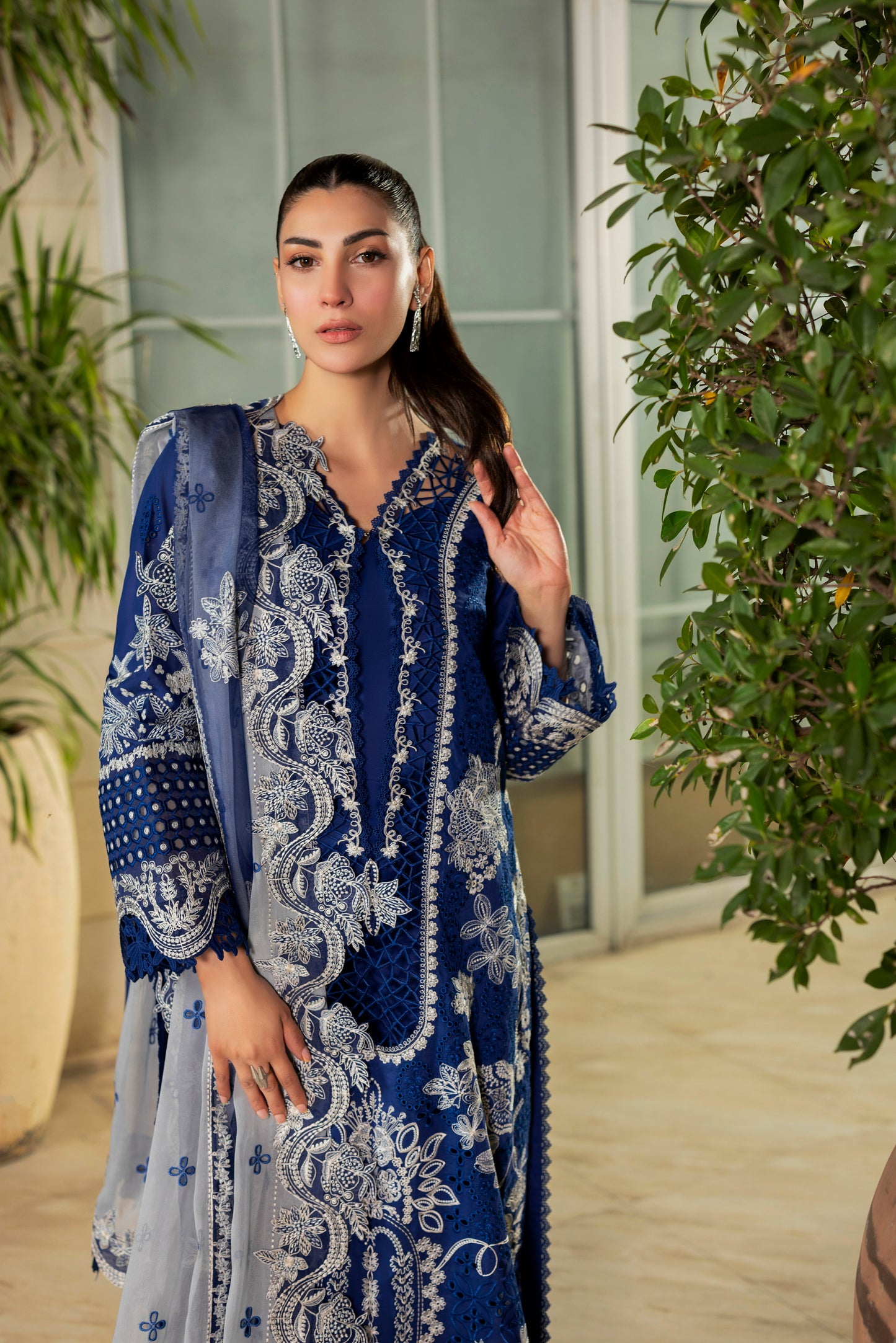 Rs 22500 Aneelas Stitched Signature Luxury Lawn Emb 3pc Organza Duppata [LUX-26-38] [EAD] [Dispatch Time 2.5 Months]