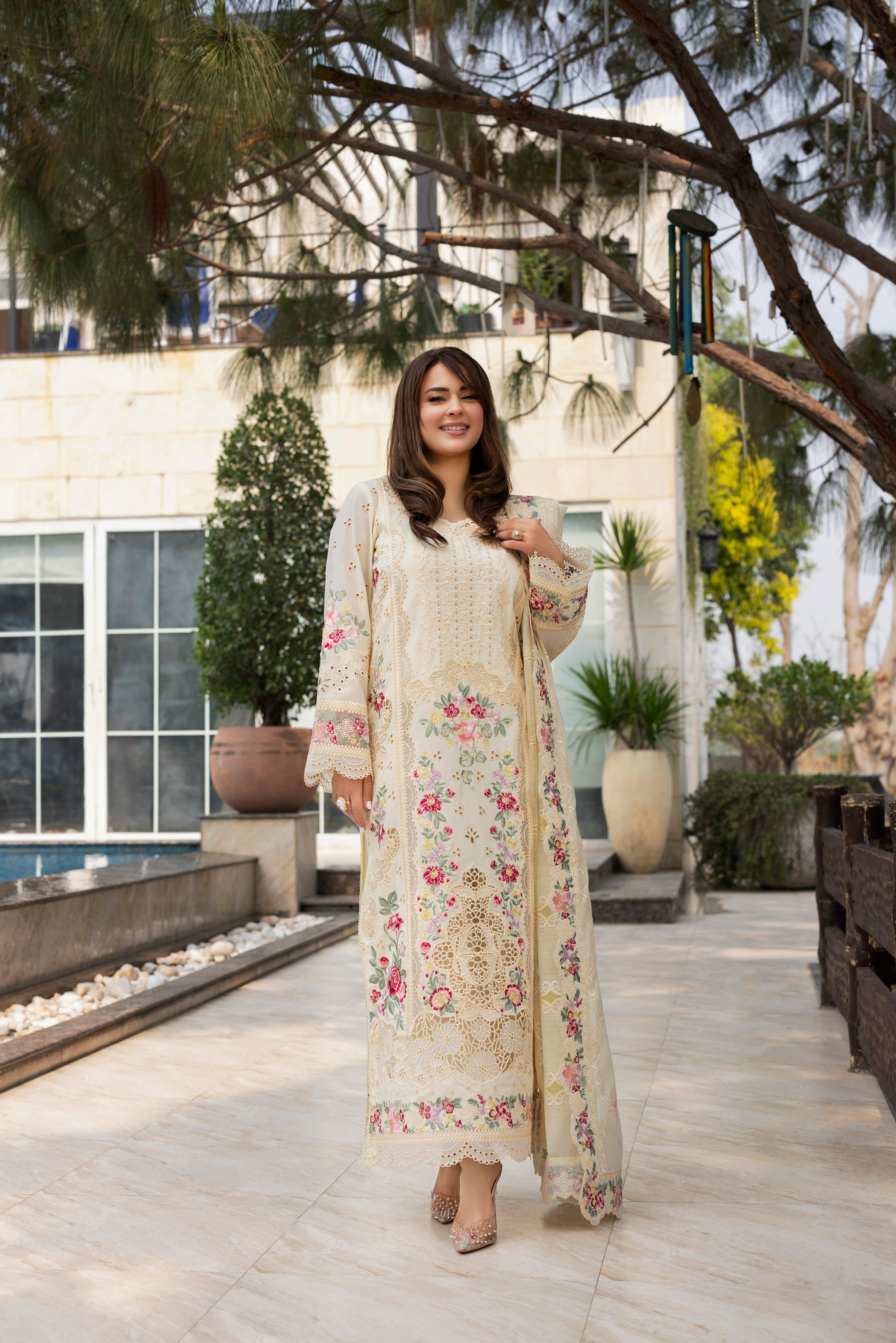 Rs 21500 Aneelas Stitched Signature Lawn Emb 3pc [LUX-26-32] [EAD] [Dispatch Time 1.5 Months]