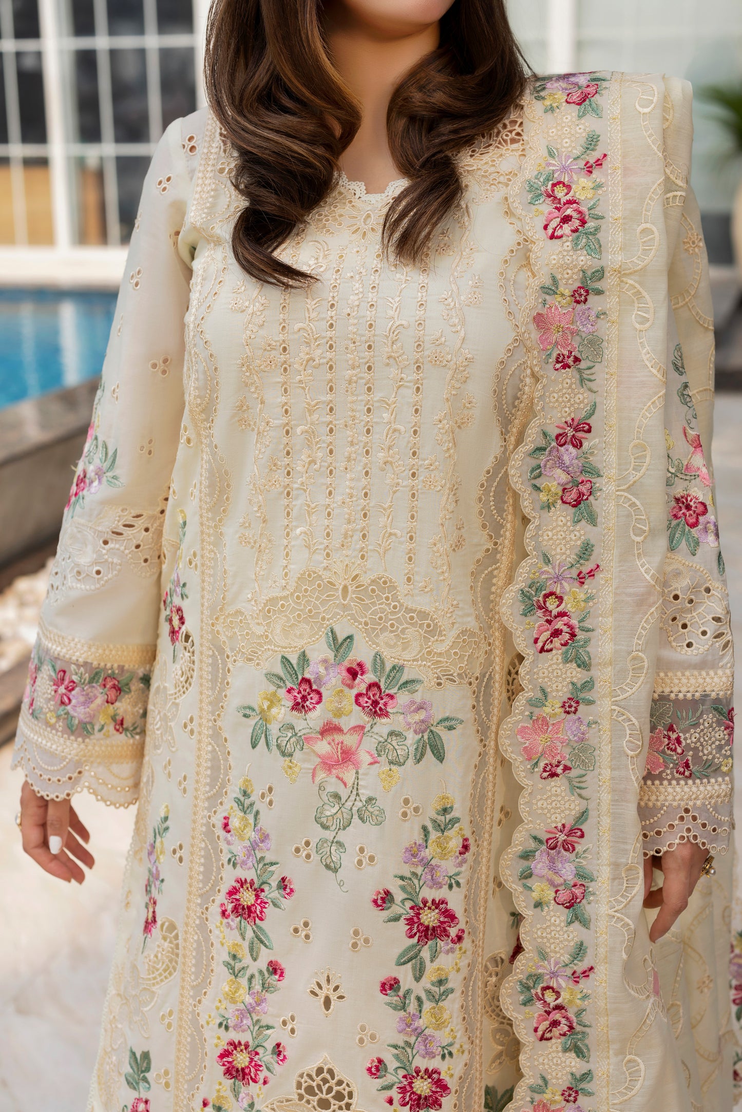 Rs 21500 Aneelas Stitched Signature Lawn Emb 3pc [LUX-26-32] [EAD] [Dispatch Time 1.5 Months]