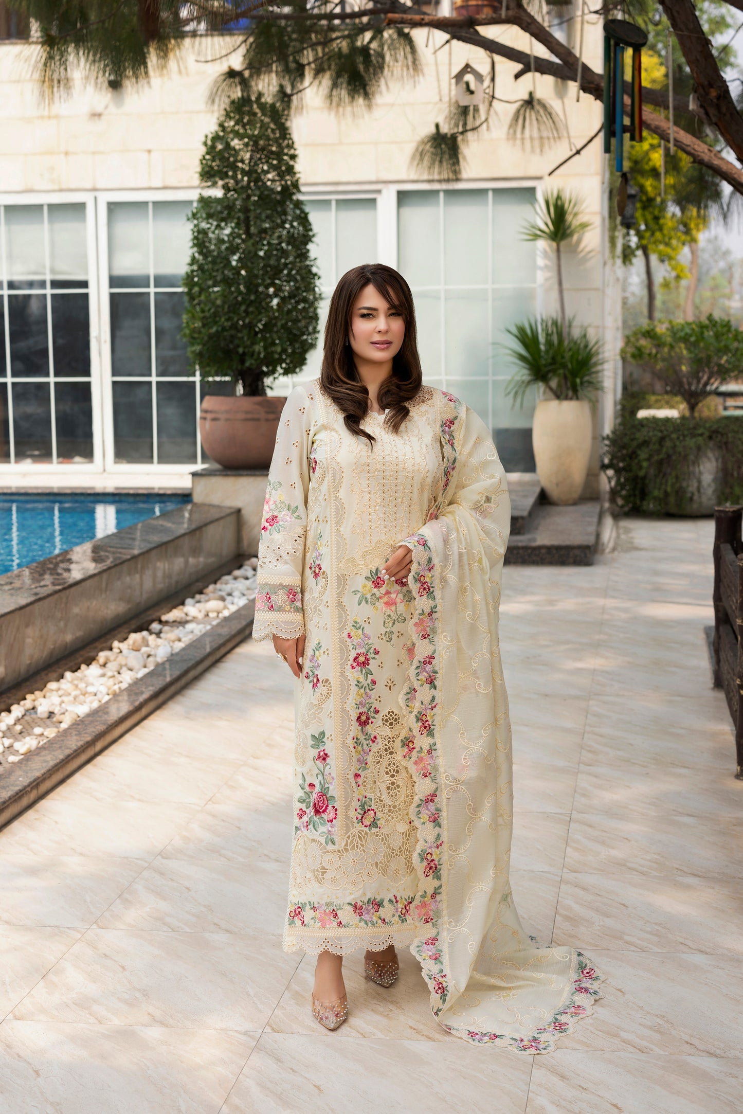 Rs 21500 Aneelas Stitched Signature Lawn Emb 3pc [LUX-26-32] [EAD] [Dispatch Time 1.5 Months]
