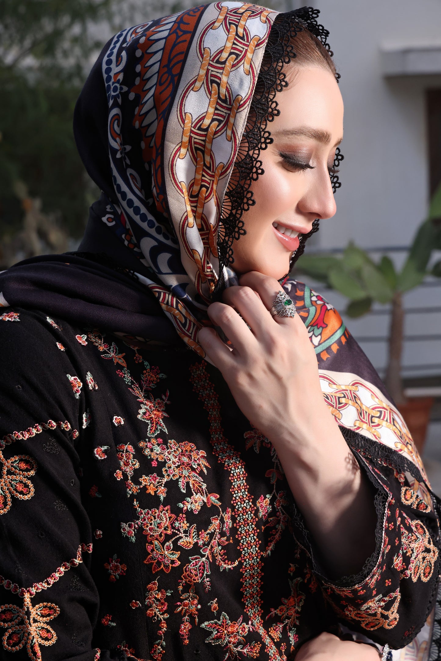 Aneelas Stitched Winter Peach Wool Emb 3pc [MOMINA-01] [Dispatch Time 2 Months]