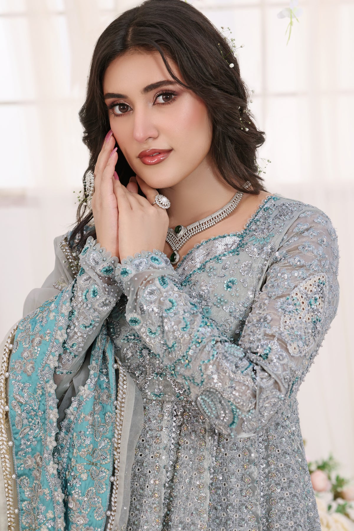 Aneelas Bridal Ada Work Emb Tissue 3pc [BR-34] [Dispatch Time 3 Months]
