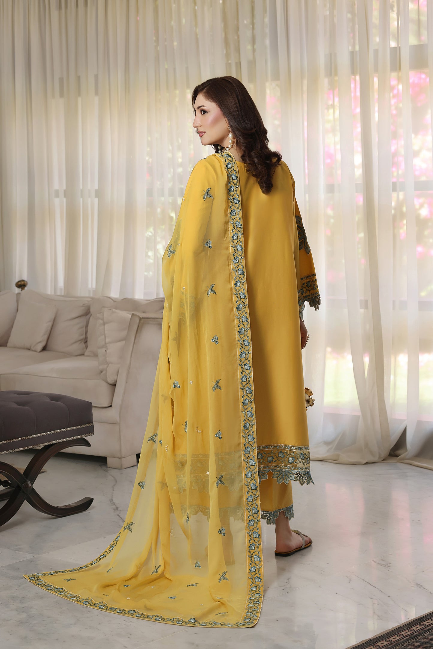 Rs 12950 Aneelas Stitched Lawn Emb 3pc Chiffon Duppata [LUX-26-76] [ Dispatch Time 2 Months]
