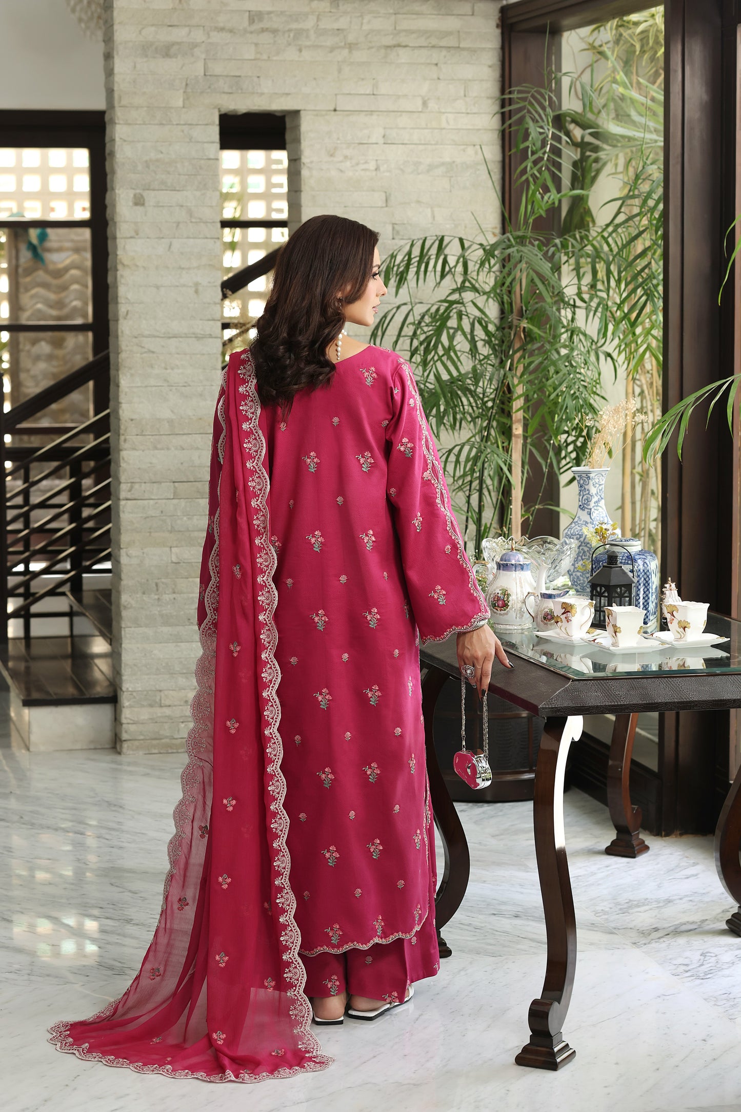 Rs 8800 Aneelas Stitched Lawn Emb Shirt Trouser 2pc [LUX-26-75] [Dispatch Time 2 Months]