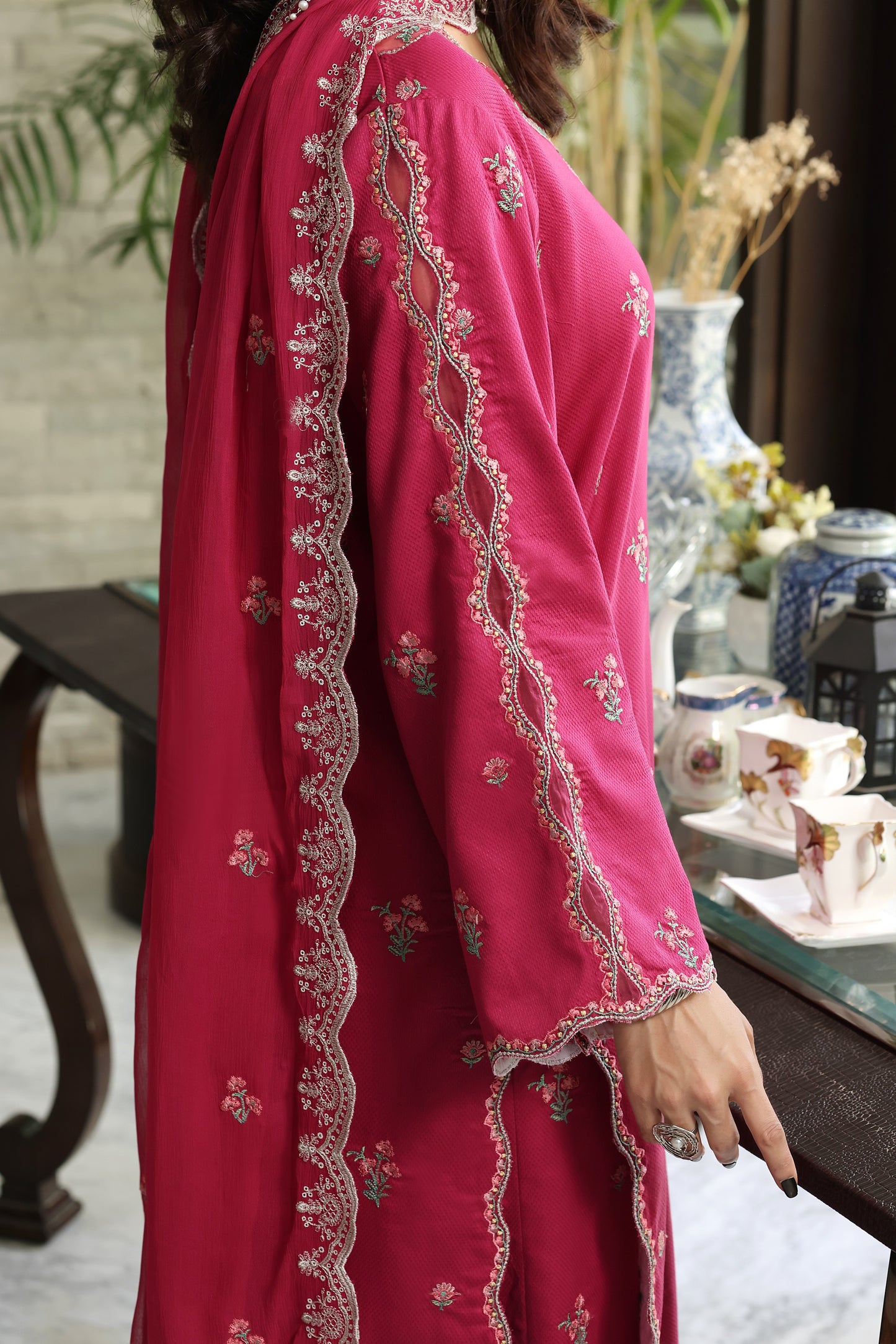 Rs 8800 Aneelas Stitched Lawn Emb Shirt Trouser 2pc [LUX-26-75] [Dispatch Time 2 Months]