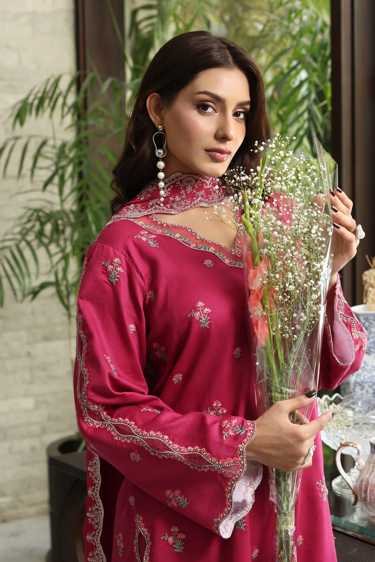 Rs 8800 Aneelas Stitched Lawn Emb Shirt Trouser 2pc [LUX-26-75] [Dispatch Time 2 Months]
