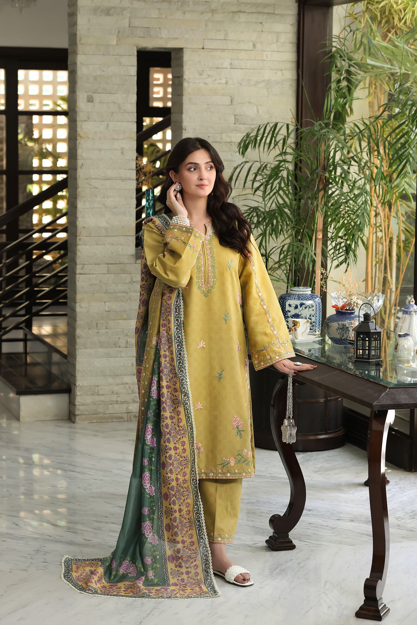 Rs 12500 Aneelas Stitched Jacquard Emb 3pc With Silk Duppata [LUX-26-82] [Dispatch Time 2 Month]