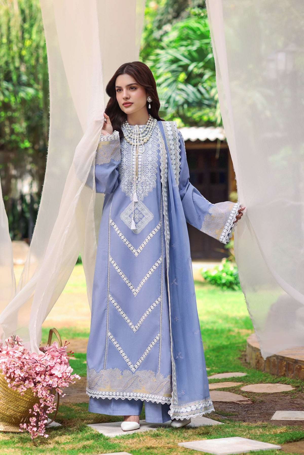 Aneelas Viscose Emb 3pc With Chiffon Duppata [VC-26-34] [Dispatch Time 2 Months]