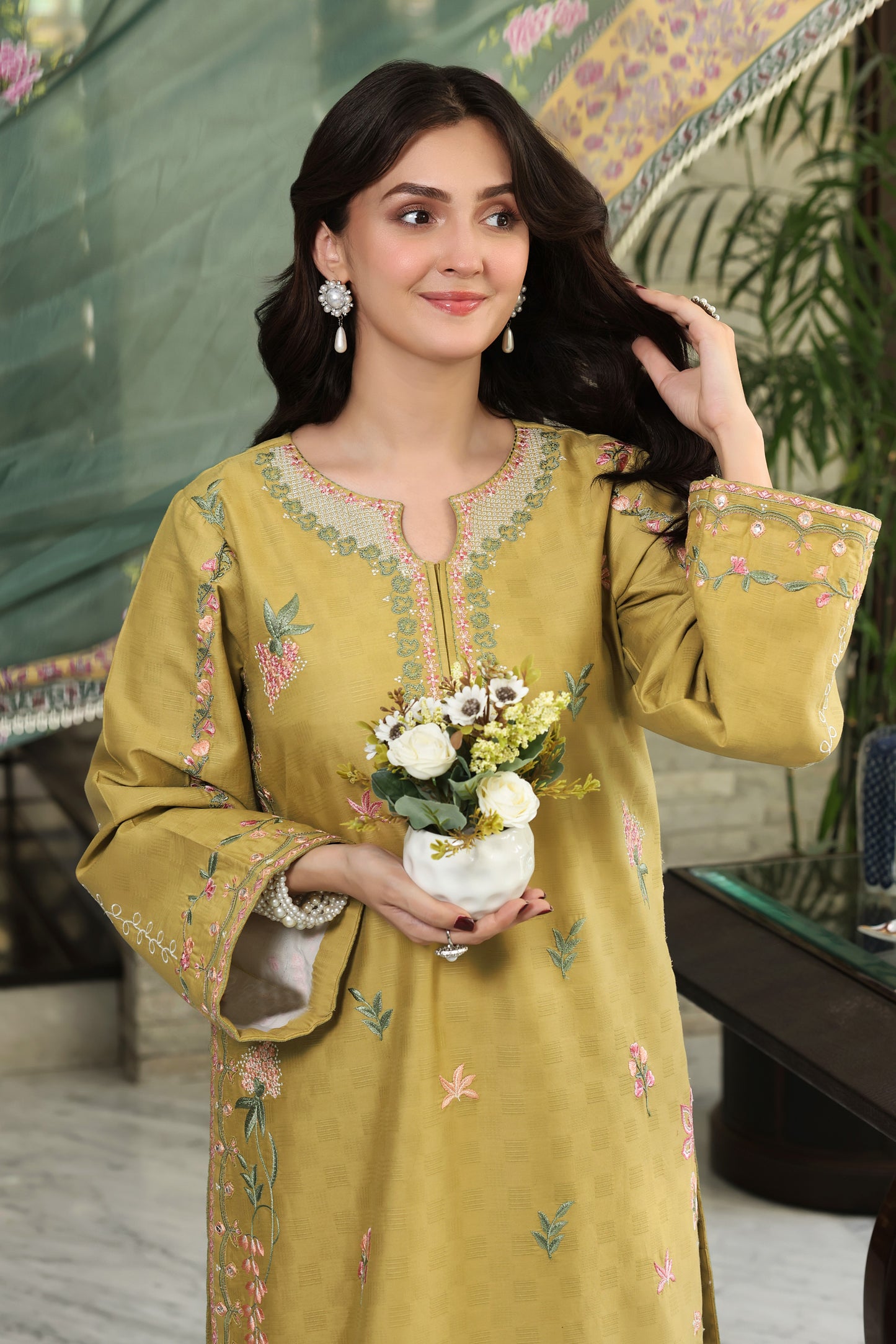 Rs 10000 Aneelas Stitched Jacquard Emb 2pc [LUX-26-82] [Dispatch Time 2 Months]