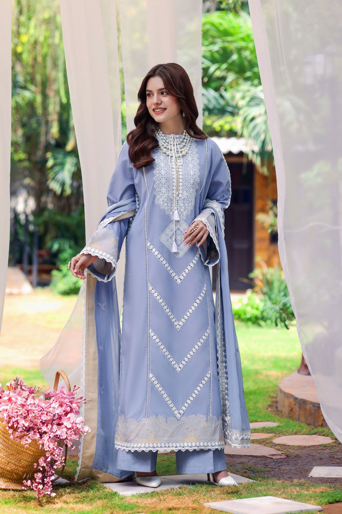 Aneelas Viscose Emb 3pc With Chiffon Duppata [VC-26-34] [Dispatch Time 2 Months]