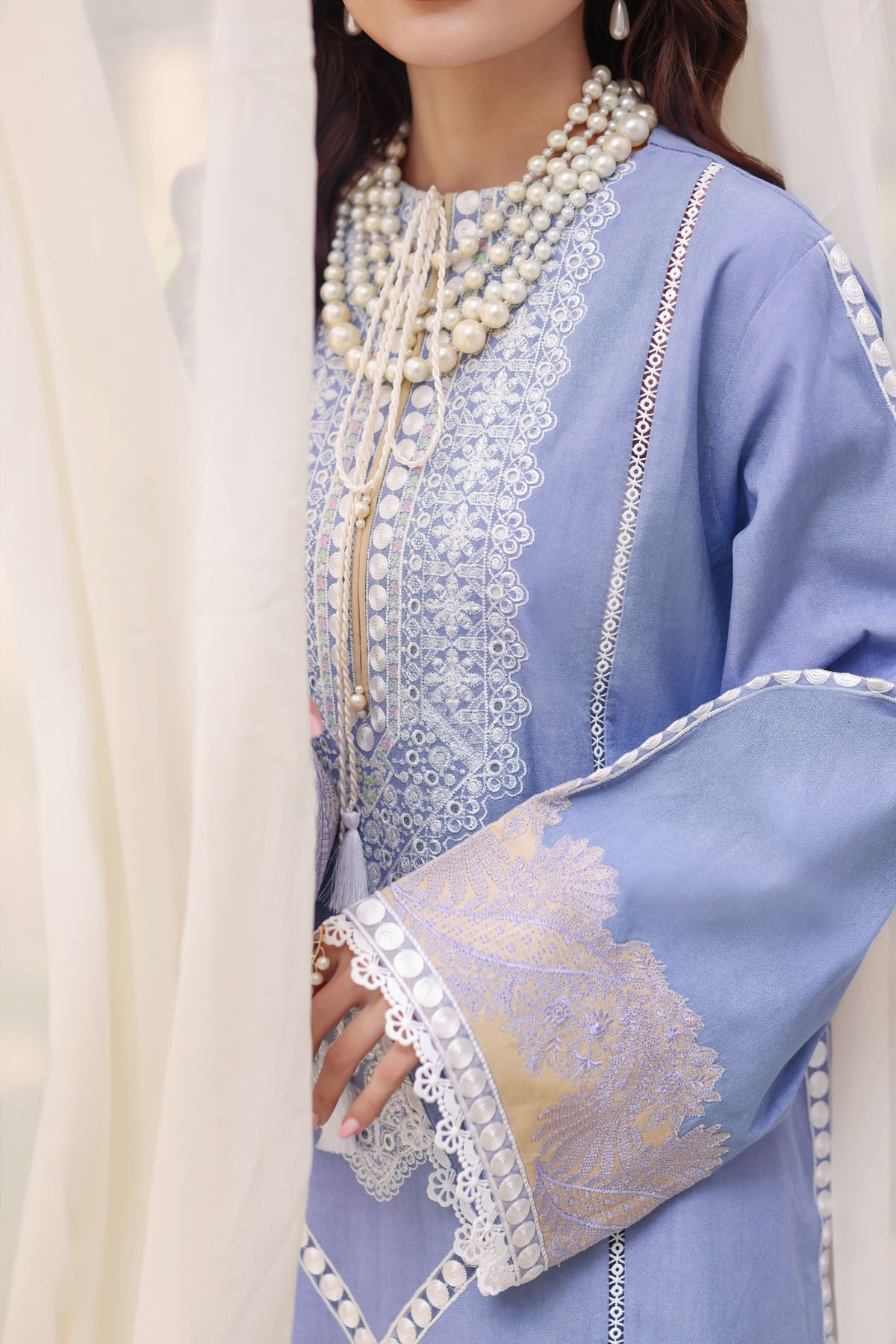 Aneelas Viscose Emb 3pc With Chiffon Duppata [VC-26-34] [Dispatch Time 2 Months]