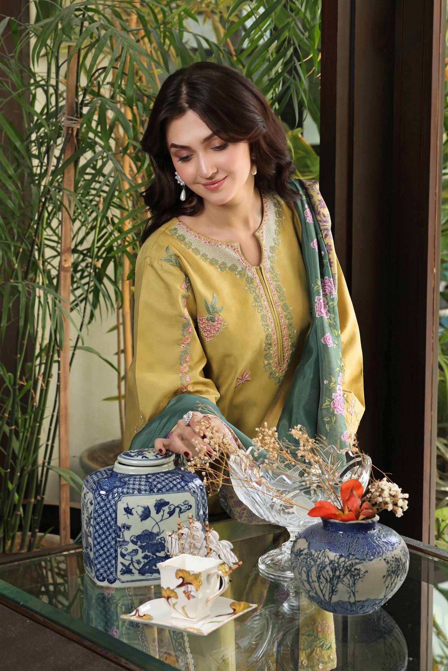 Rs 10000 Aneelas Stitched Jacquard Emb 2pc [LUX-26-82] [Dispatch Time 2 Months]