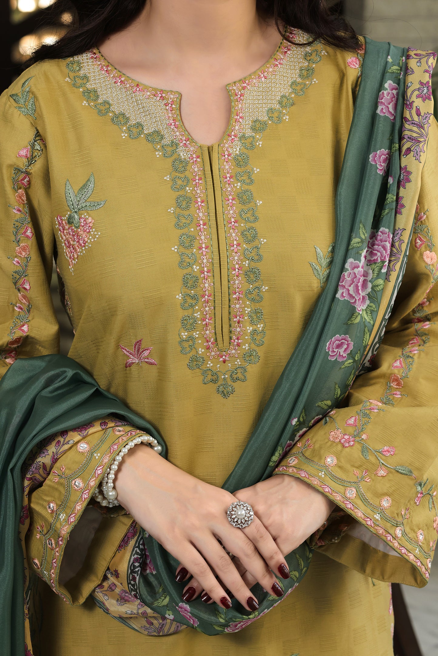 Rs 10000 Aneelas Stitched Jacquard Emb 2pc [LUX-26-82] [Dispatch Time 2 Months]