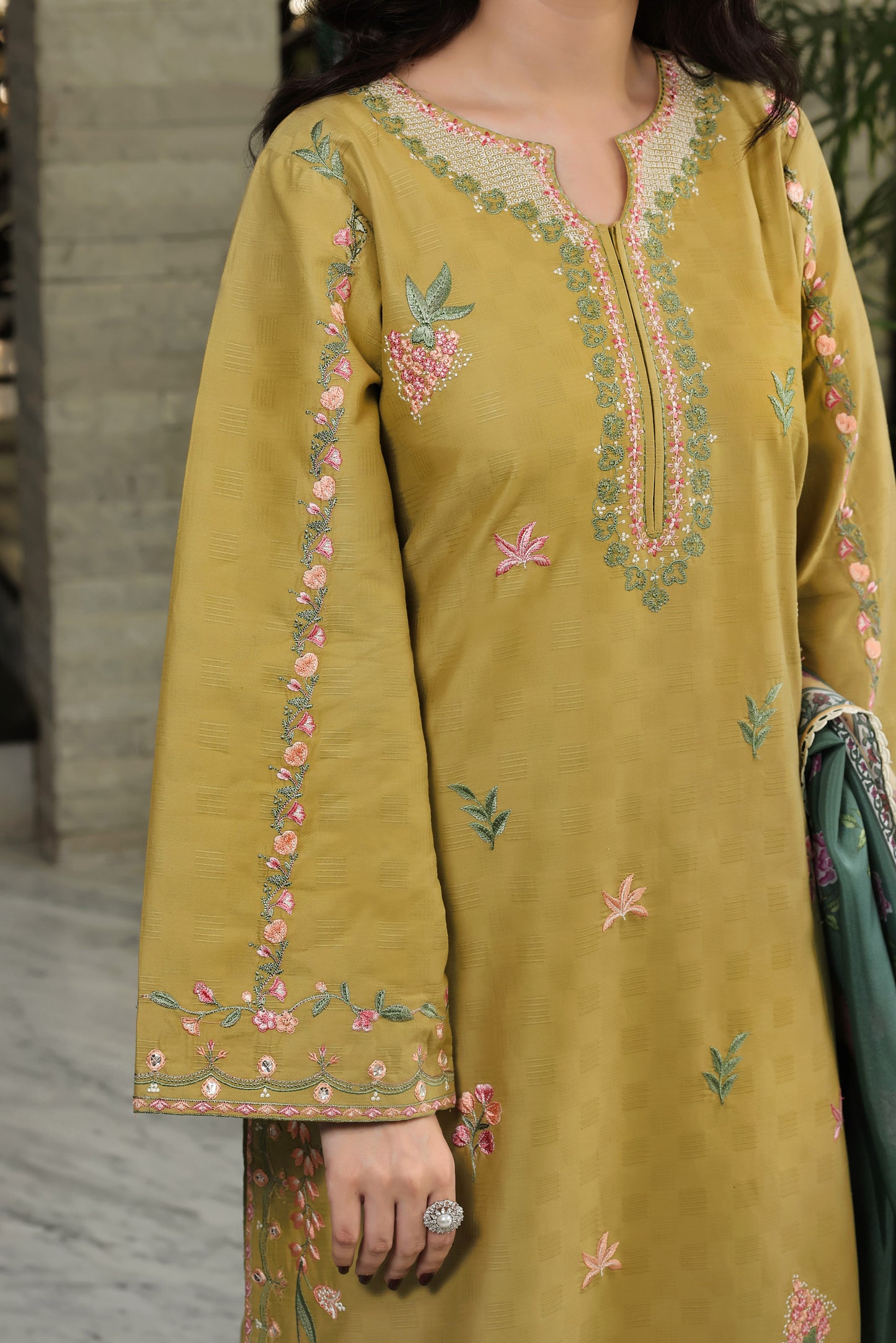 Rs 12500 Aneelas Stitched Jacquard Emb 3pc With Silk Duppata [LUX-26-82] [Dispatch Time 2 Month]