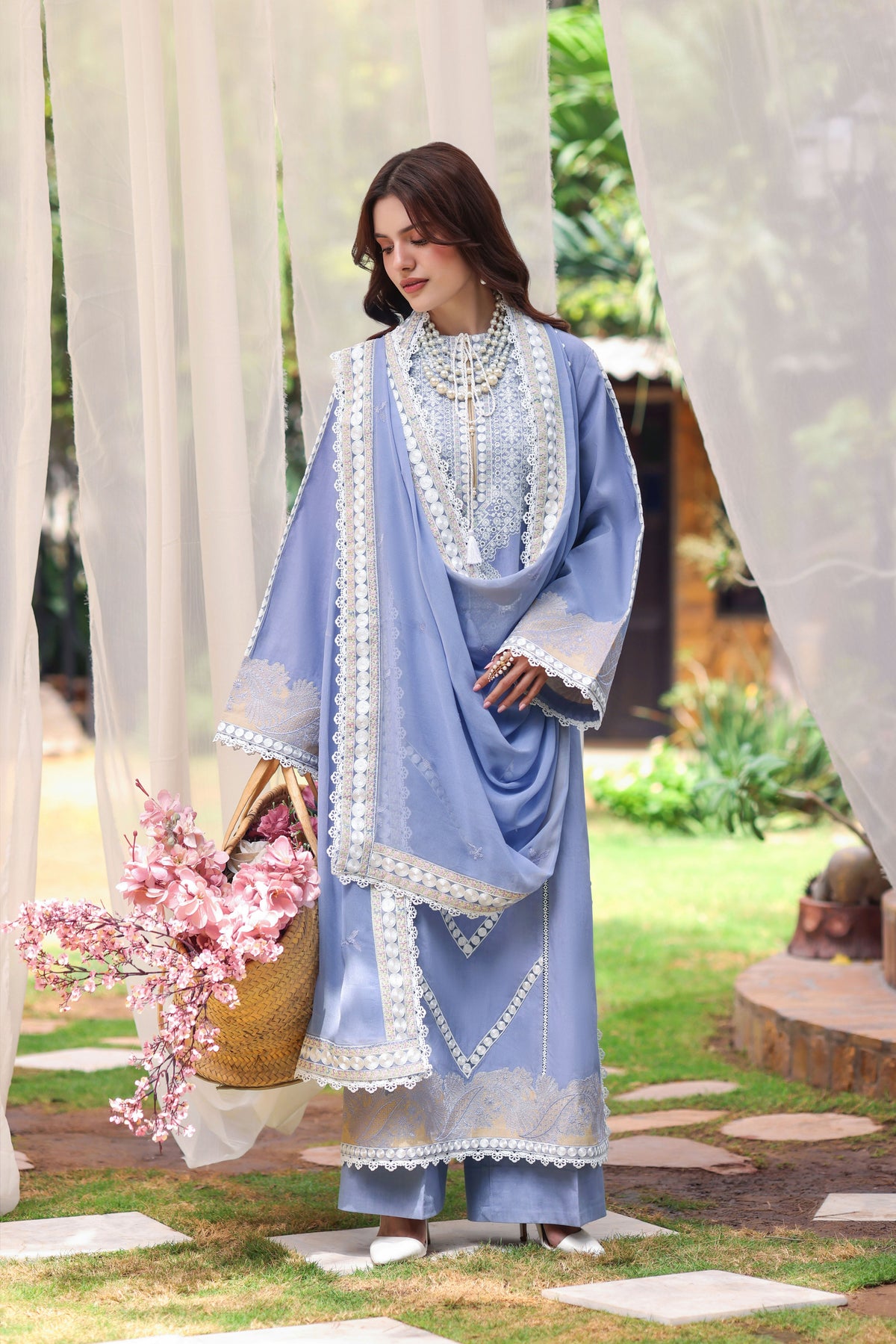 Aneelas Viscose Emb 3pc With Chiffon Duppata [VC-26-34] [Dispatch Time 2 Months]