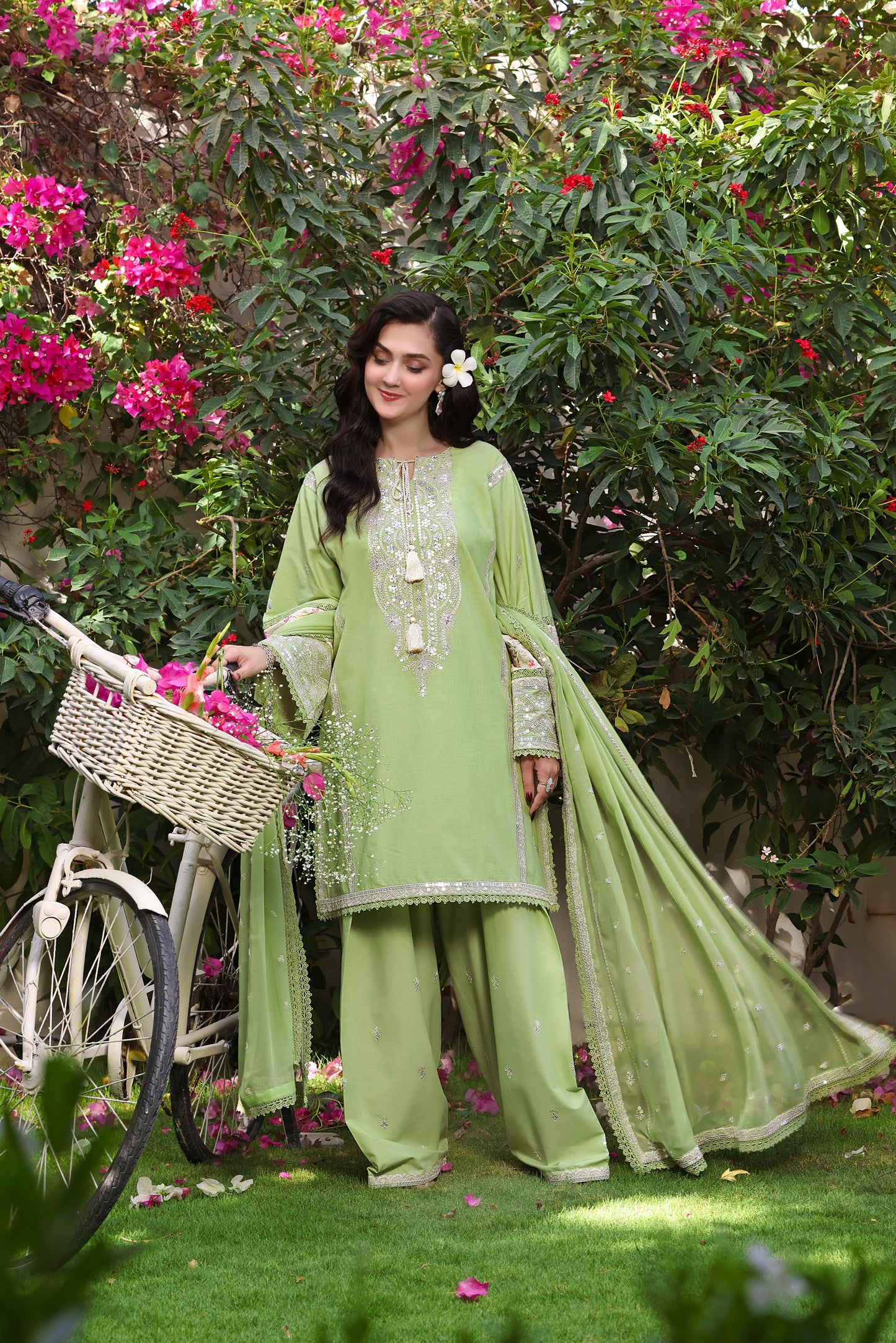 Rs 12000 Aneelas Stitched Lawn Emb 3pc Chiffon Duppata [SL-12] [Dispatch Time 2 Months]