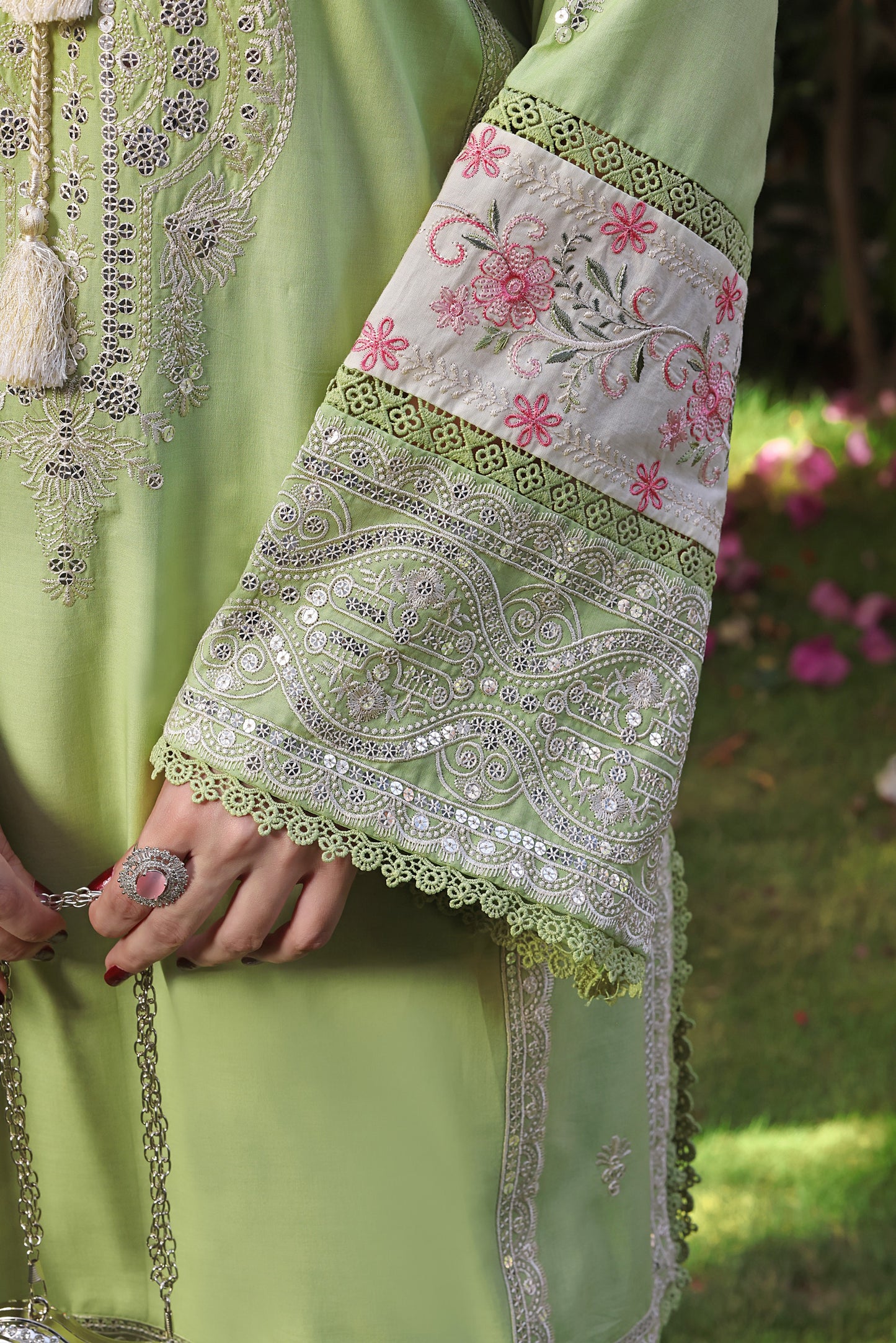 Rs 12000 Aneelas Stitched Lawn Emb 3pc Chiffon Duppata [SL-12] [Dispatch Time 2 Months]