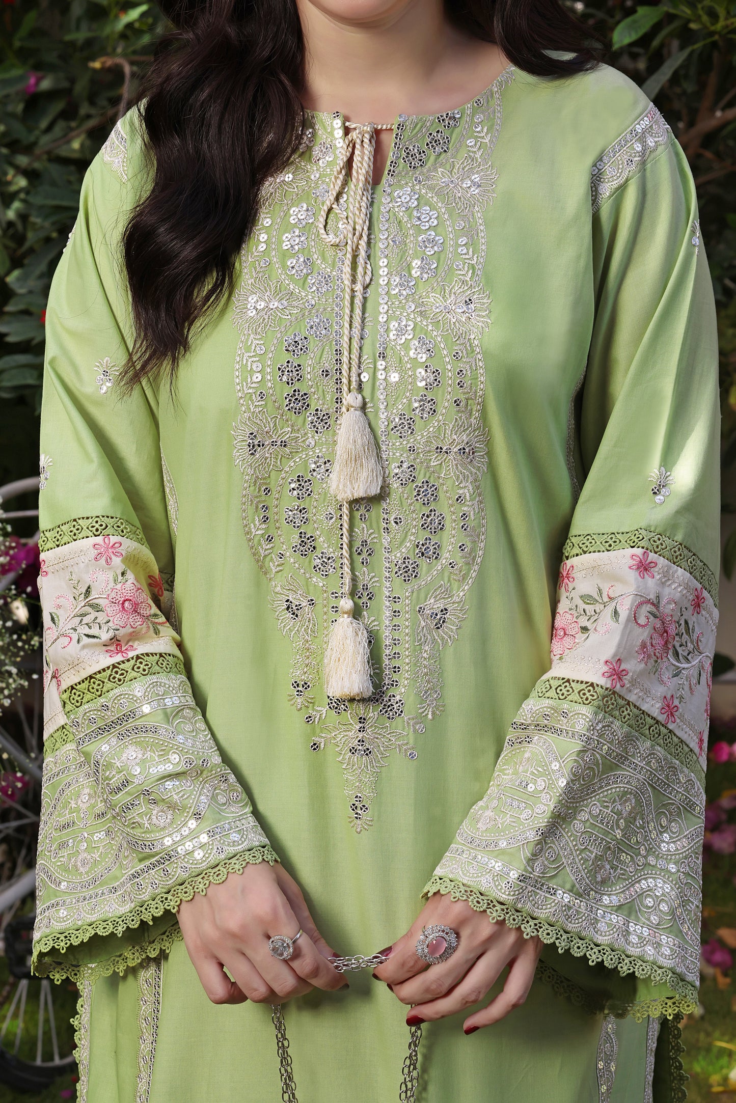Rs 12000 Aneelas Stitched Lawn Emb 3pc Chiffon Duppata [SL-12] [Dispatch Time 2 Months]