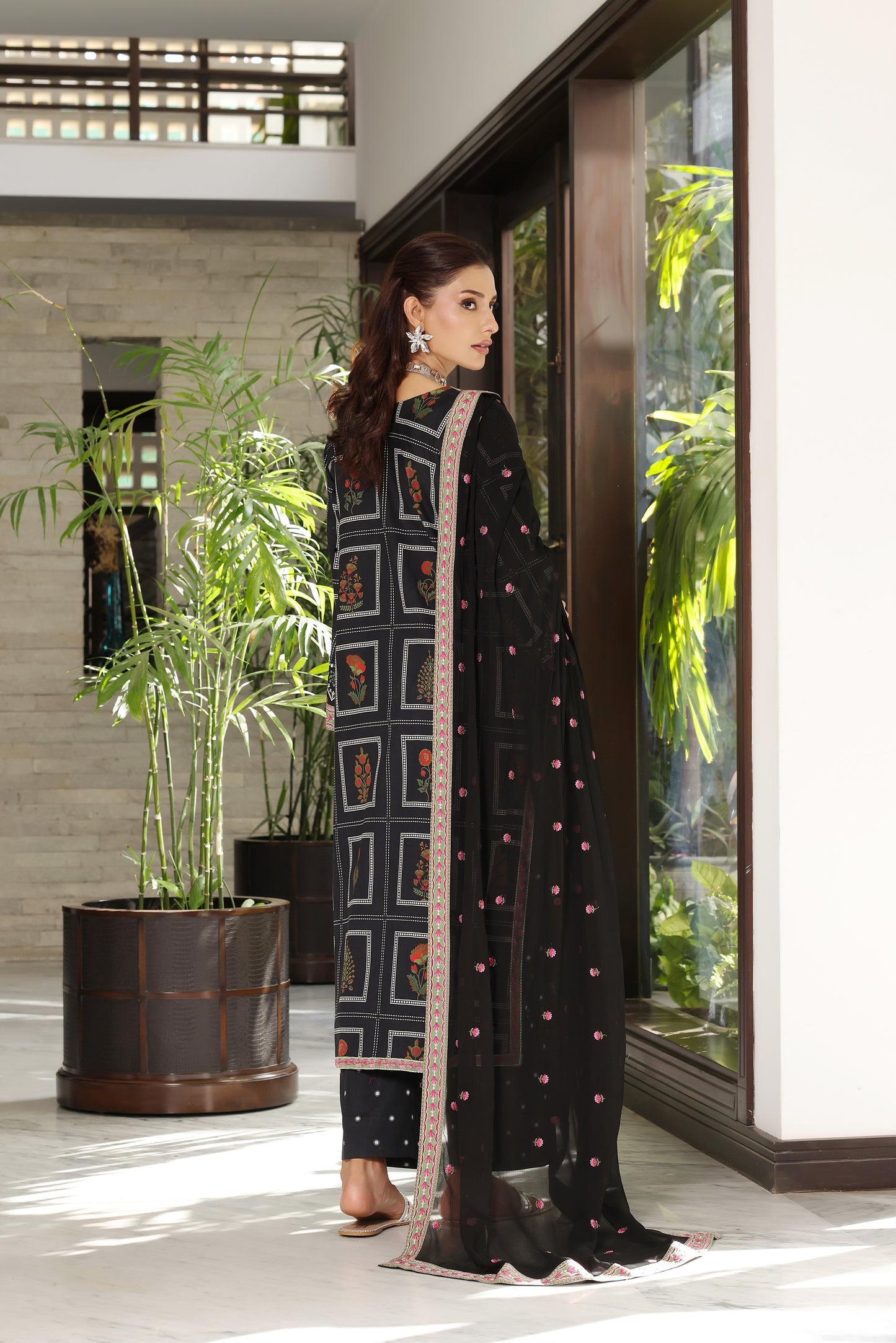Rs 9000 Aneelas Stitched Lawn Print Emb Shirt Trouser 2pc [LUX-26-78] [Dispatch Time 2 Months]