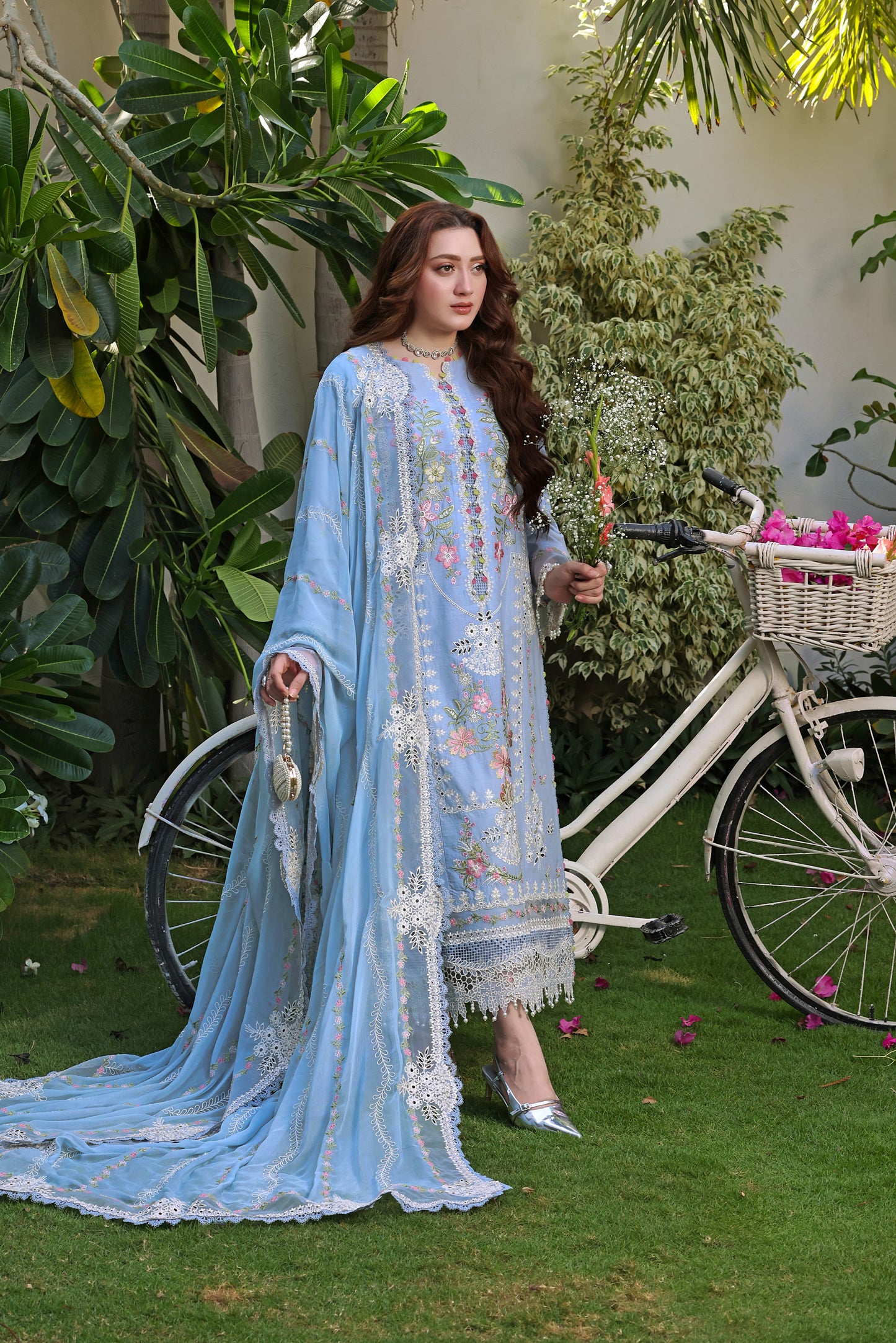 Rs 20000 Aneelas Stitched Luxury Lawn Emb 3pc [LUX-26-66] [Dispatch Time 2 Months]