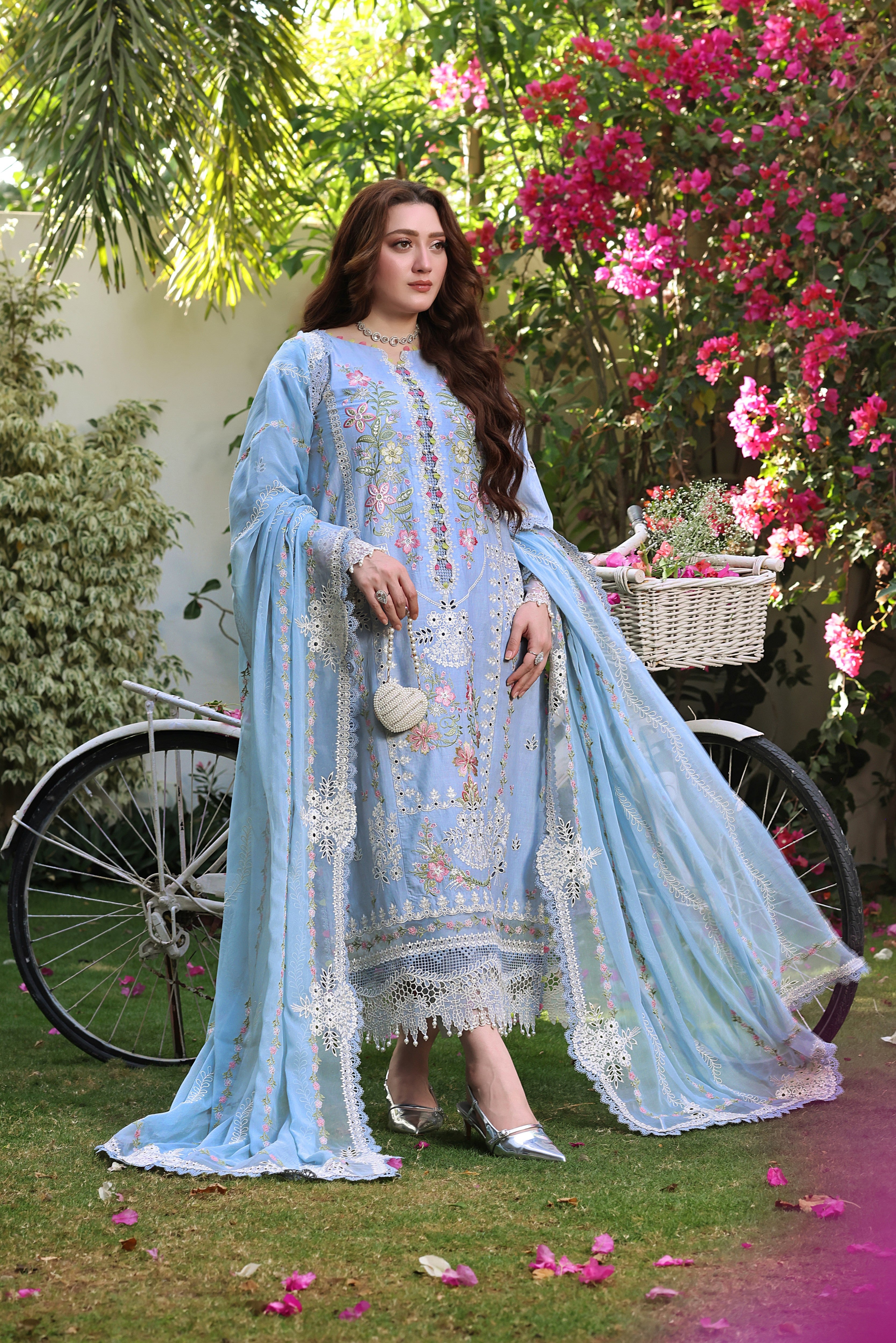 Rs 20000 Aneelas Stitched Luxury Lawn Emb 3pc [LUX-26-66] [Dispatch Time 2 Months]