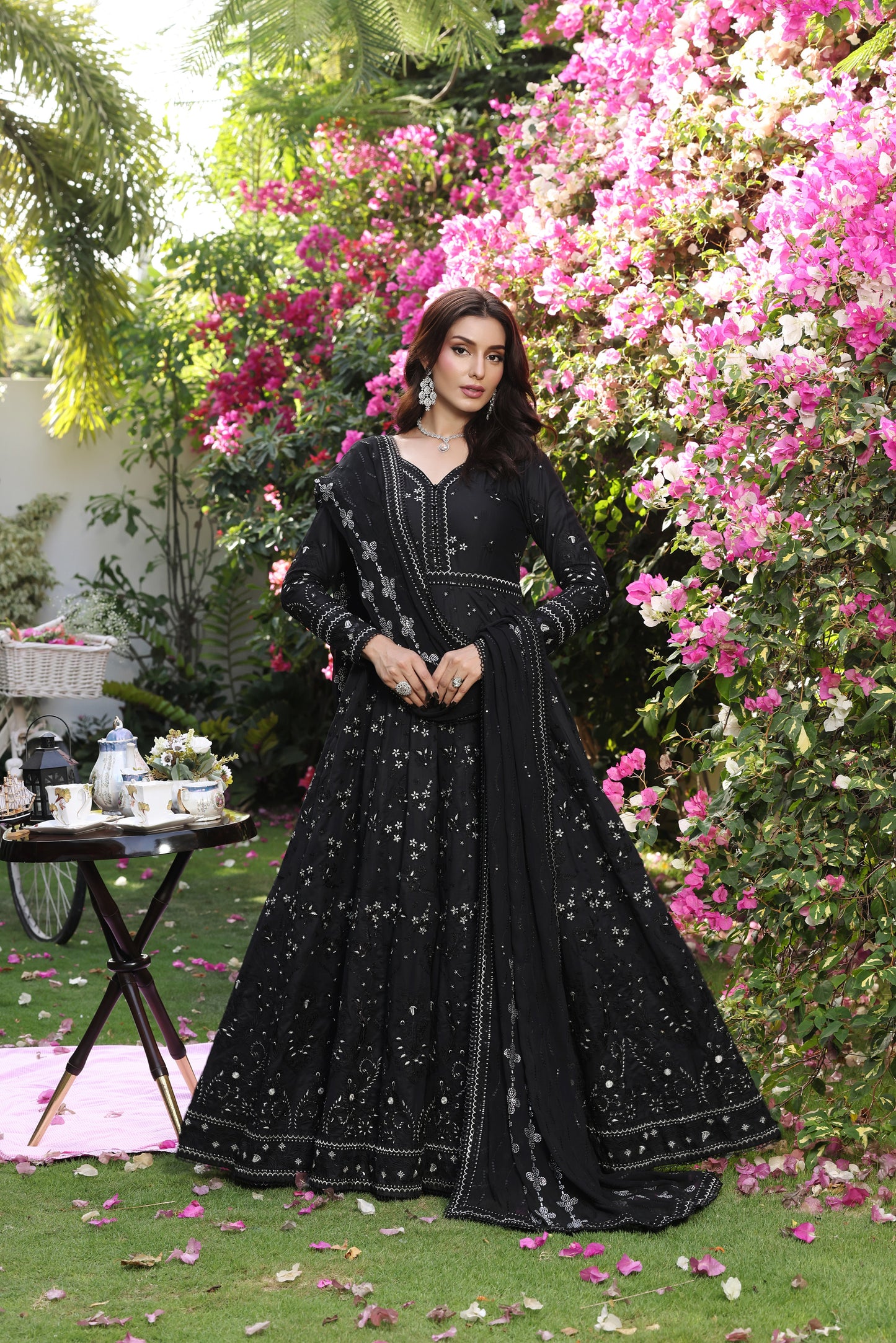 Rs 22500 Aneelas Stitched Luxury Lawn Emb Frock 3pc Chiffon Duppata [LUX-26-67] [Dispatch Time 2 Months]