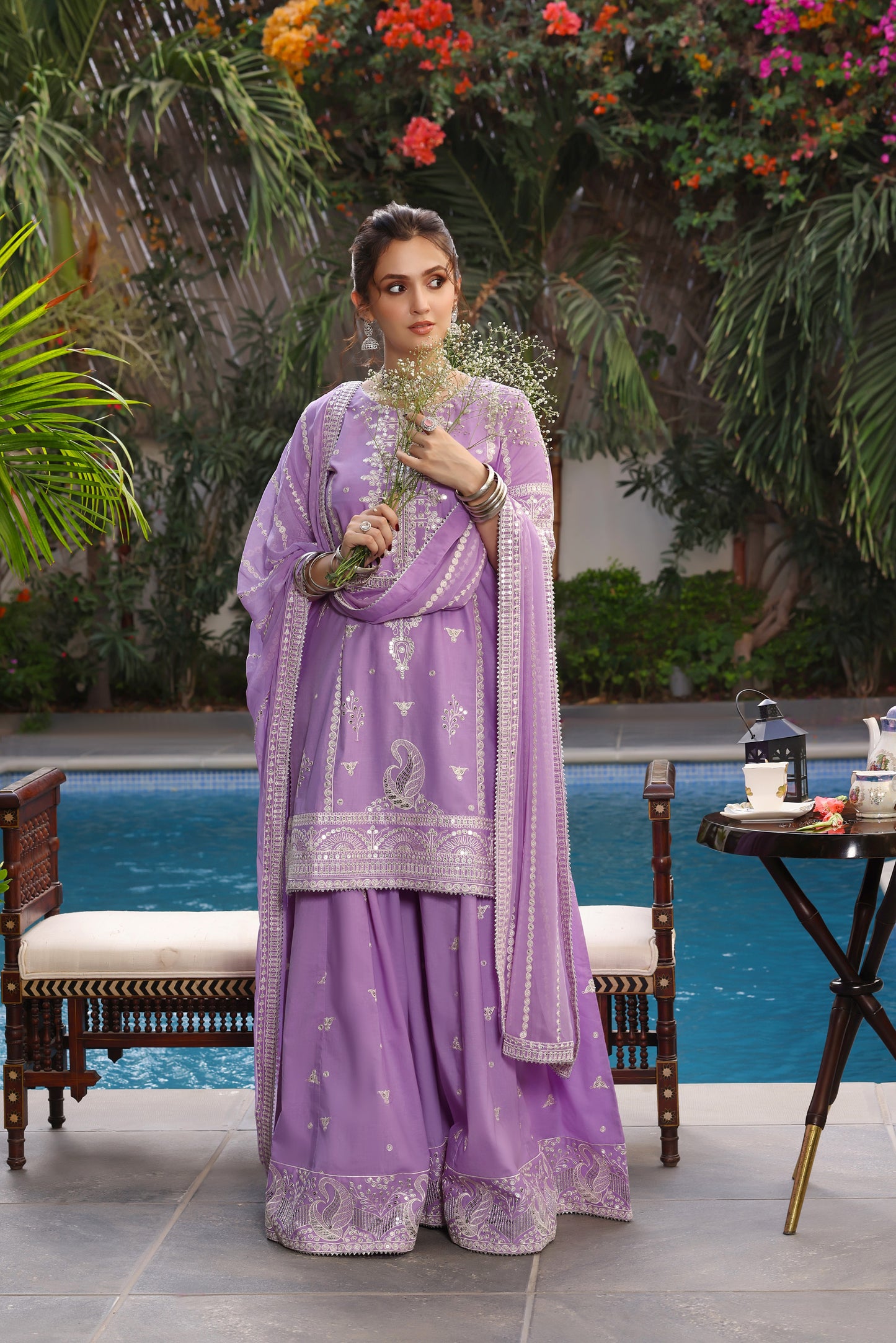Rs 18500 Aneelas Stitched FULL SLEEVES Raw Silk Emb 3pc Chiffon Duppata [RS-15-B] [Dispatch Time 2 Months]