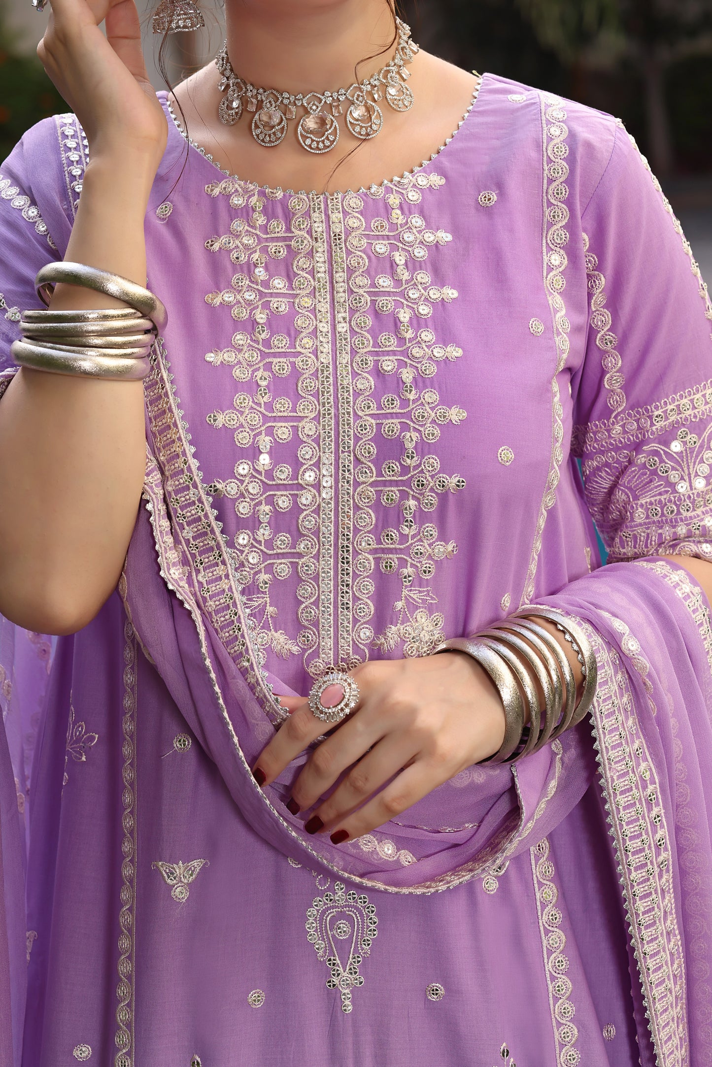 Rs 18500 Aneelas Stitched FULL SLEEVES Raw Silk Emb 3pc Chiffon Duppata [RS-15-B] [Dispatch Time 2 Months]