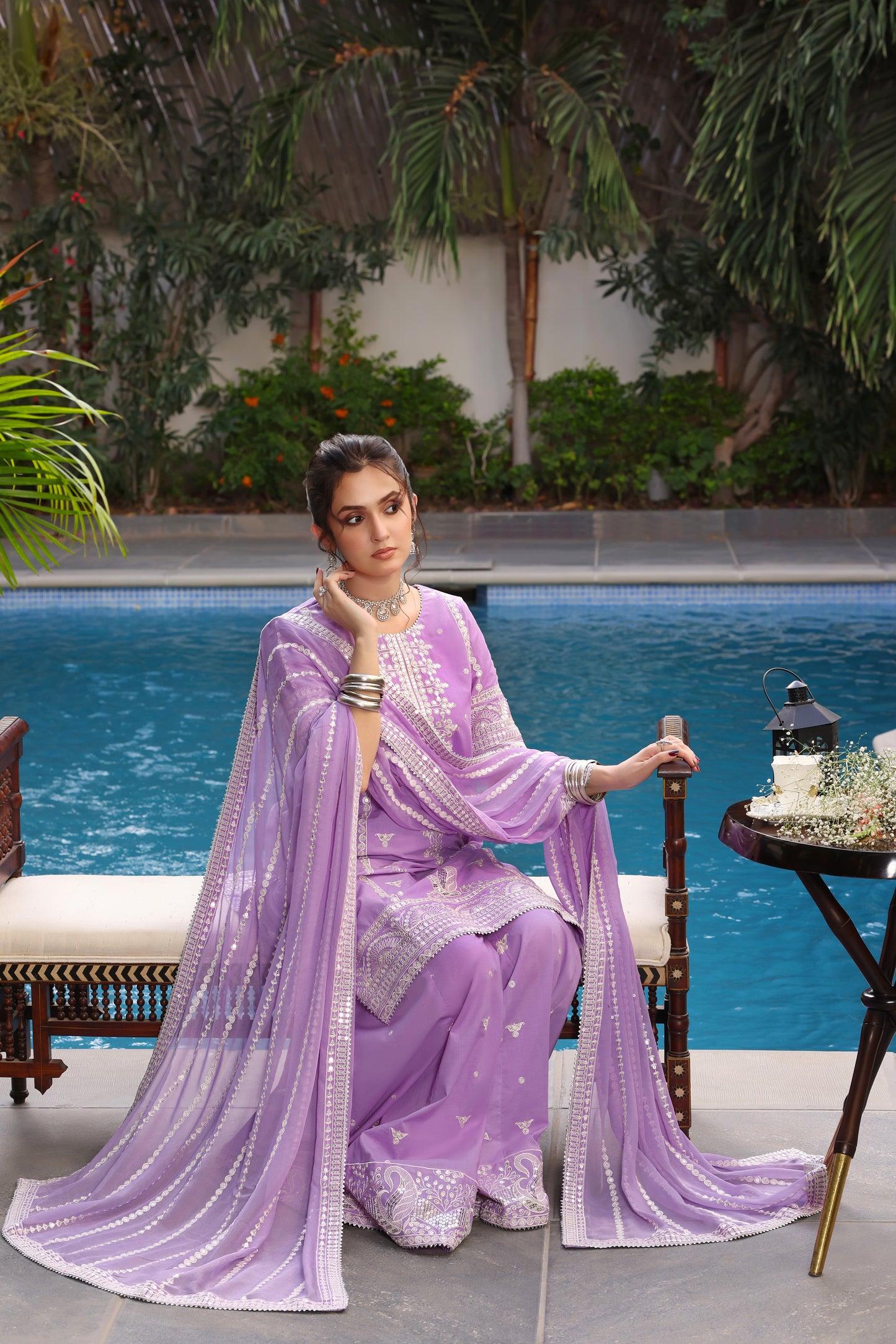 Rs 18500 Aneelas Stitched FULL SLEEVES Raw Silk Emb 3pc Chiffon Duppata [RS-15-B] [Dispatch Time 2 Months]