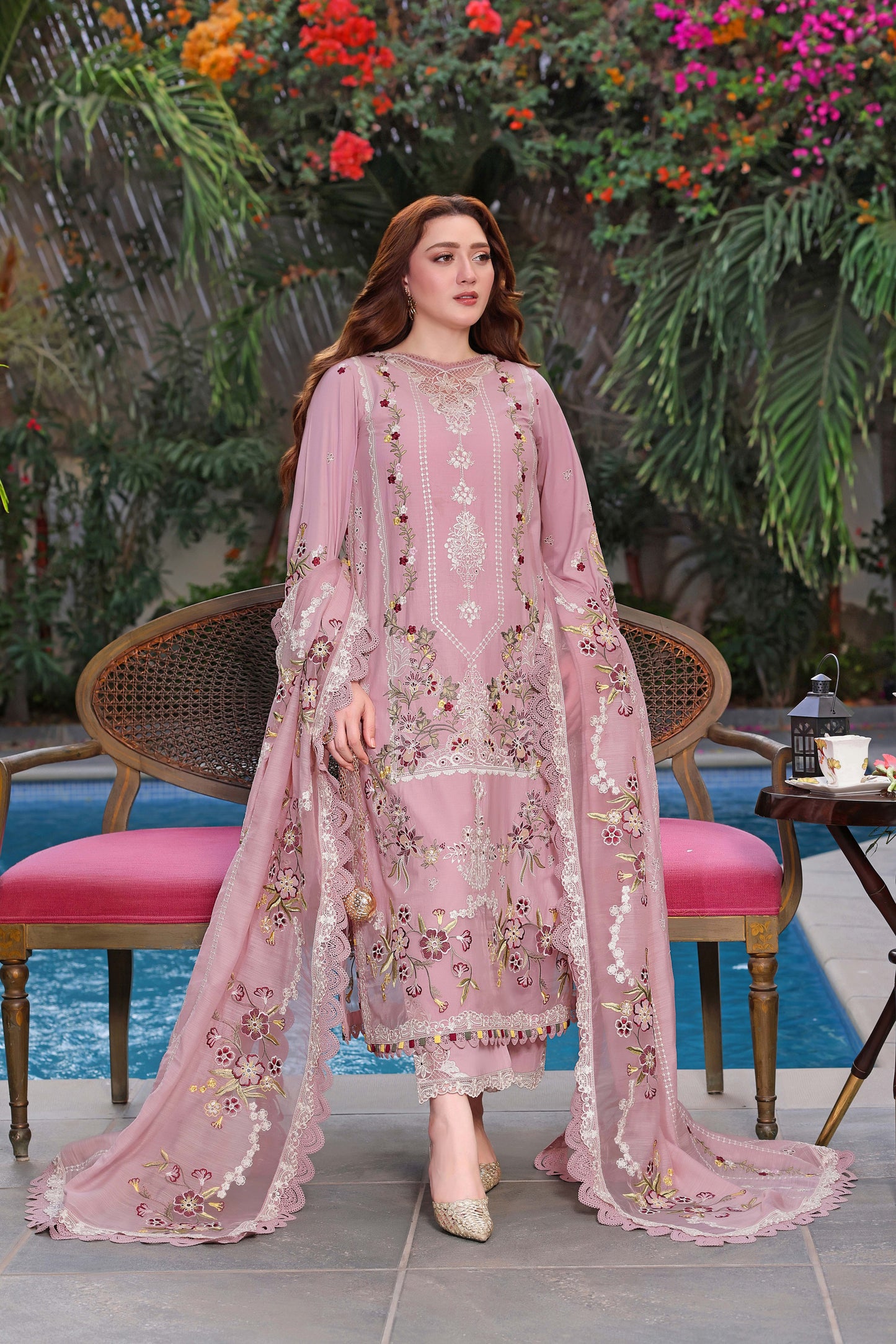 Rs 19400 Aneelas Stitched Lawn Emb 3pc [LUX-26-64] [Dispatch Time 2 Months]