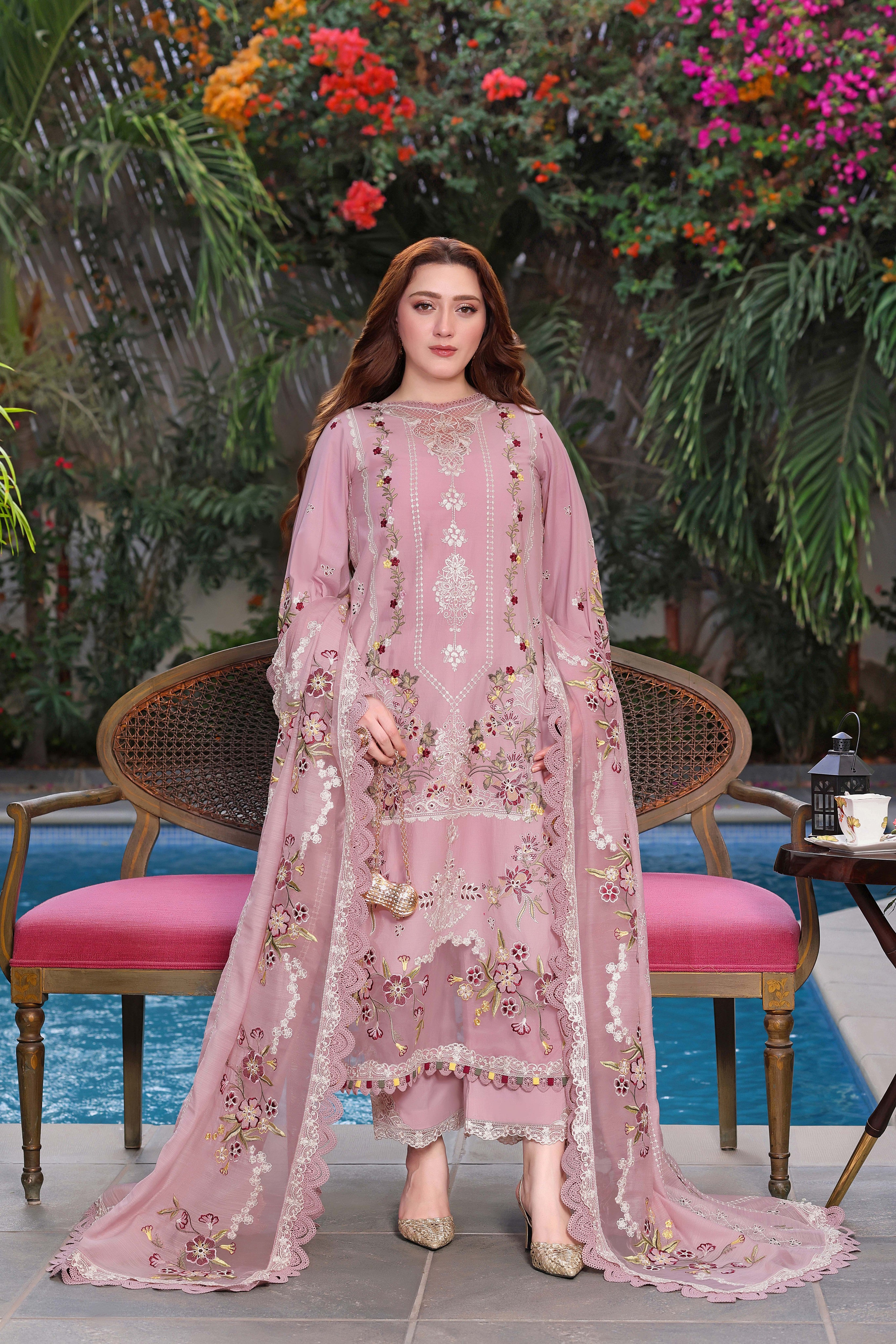 Rs 19400 Aneelas Stitched Lawn Emb 3pc [LUX-26-64] [Dispatch Time 2 Months]