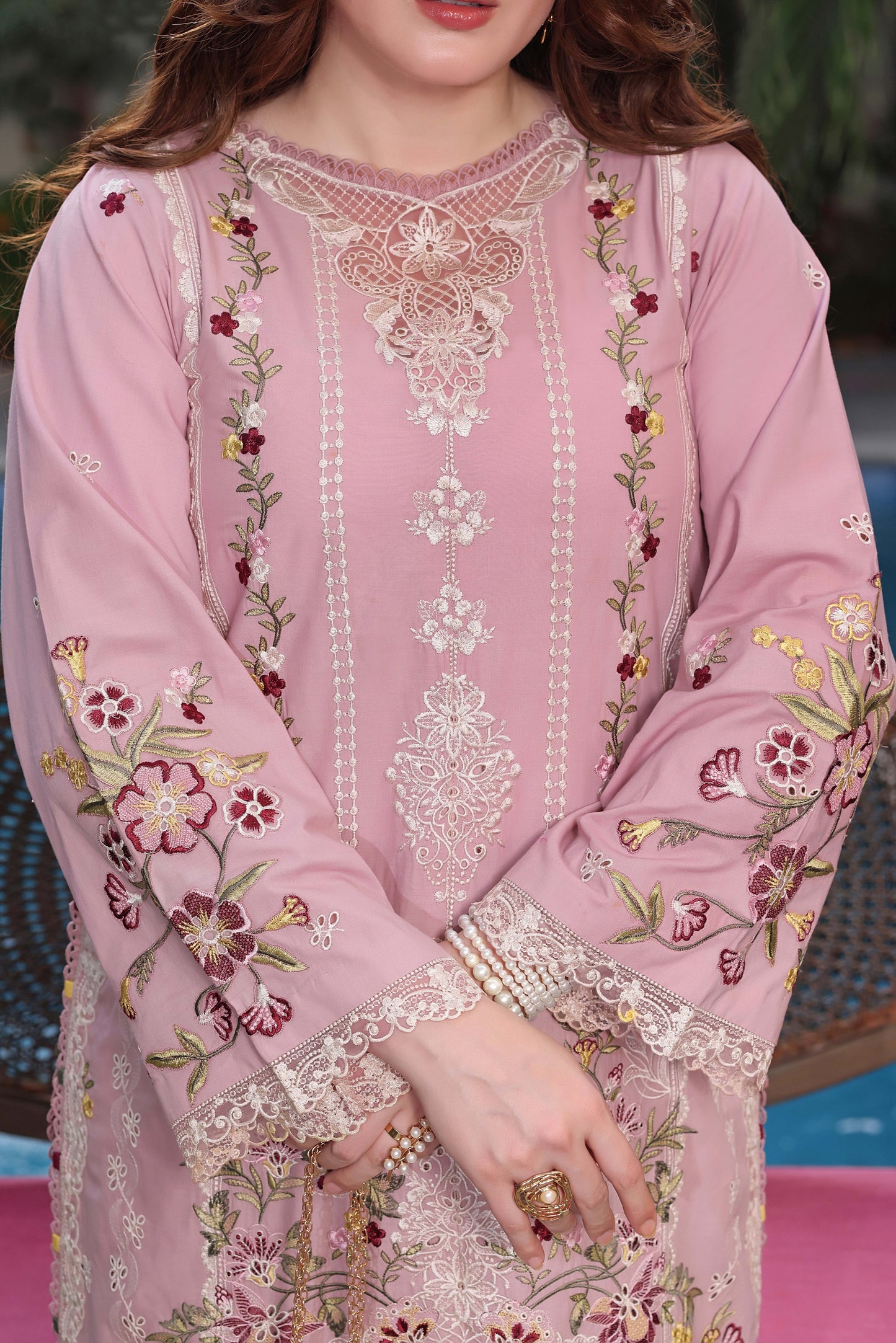 Rs 19400 Aneelas Stitched Lawn Emb 3pc [LUX-26-64] [Dispatch Time 2 Months]