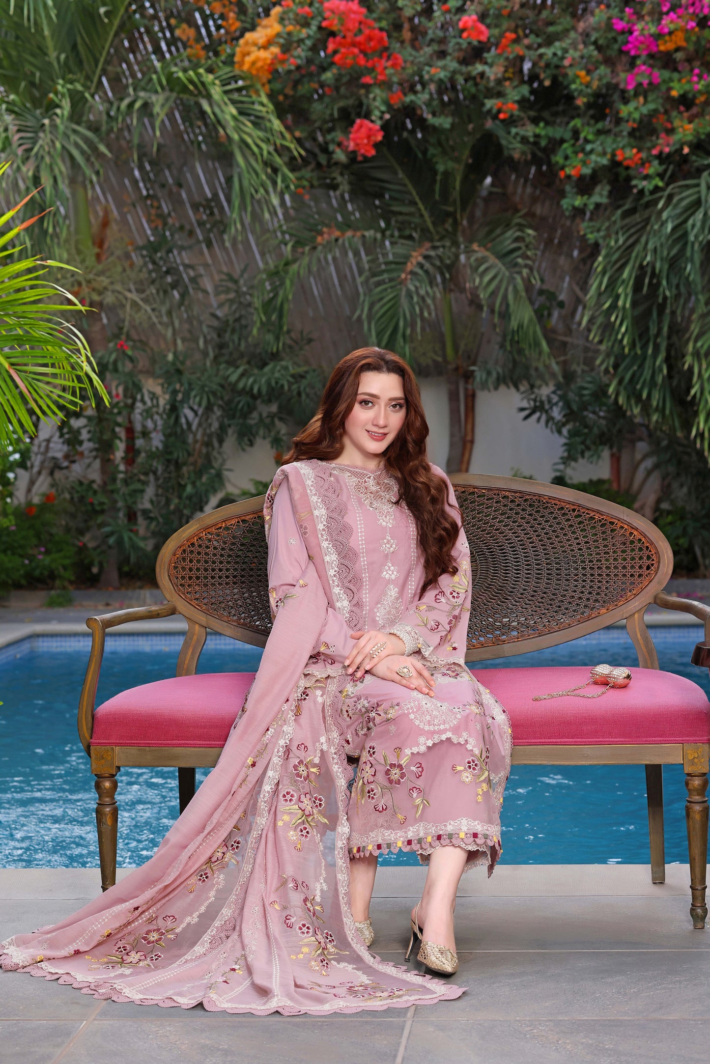 Rs 19400 Aneelas Stitched Lawn Emb 3pc [LUX-26-64] [Dispatch Time 2 Months]