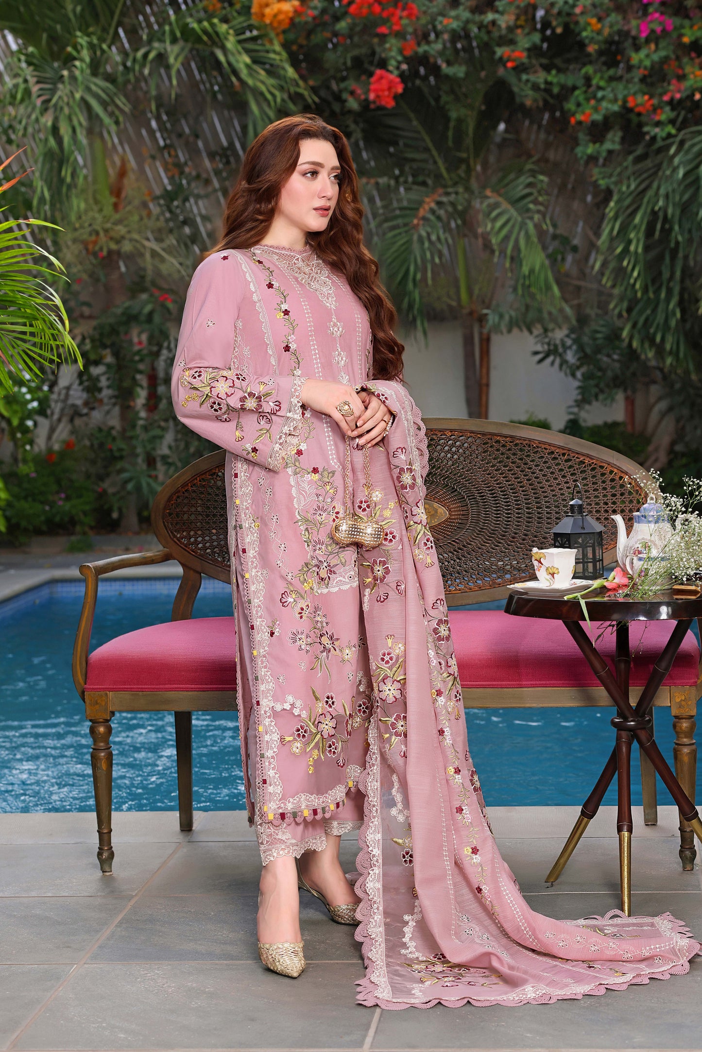 Rs 19400 Aneelas Stitched Lawn Emb 3pc [LUX-26-64] [Dispatch Time 2 Months]