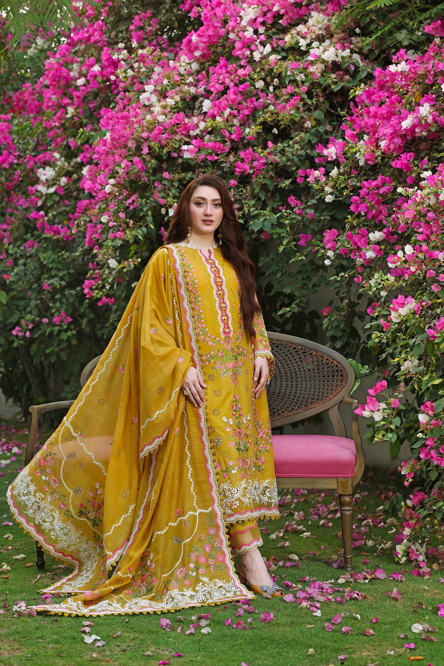 Rs 19500 Aneelas Stitched Luxury Lawn Emb 3pc [LUX-26-71] [Dispatch Time 2 Months]