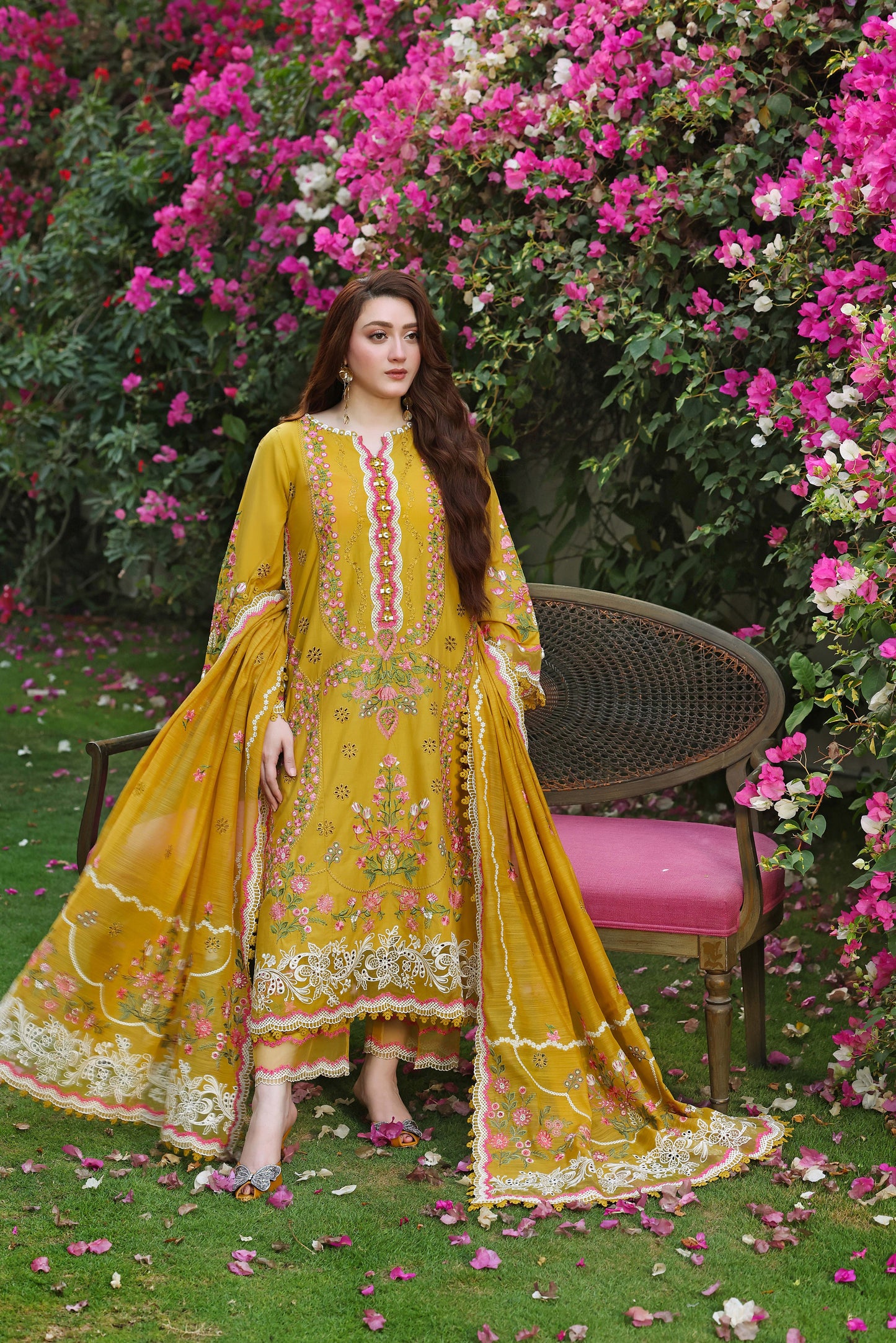 Rs 19500 Aneelas Stitched Luxury Lawn Emb 3pc [LUX-26-71] [Dispatch Time 2 Months]