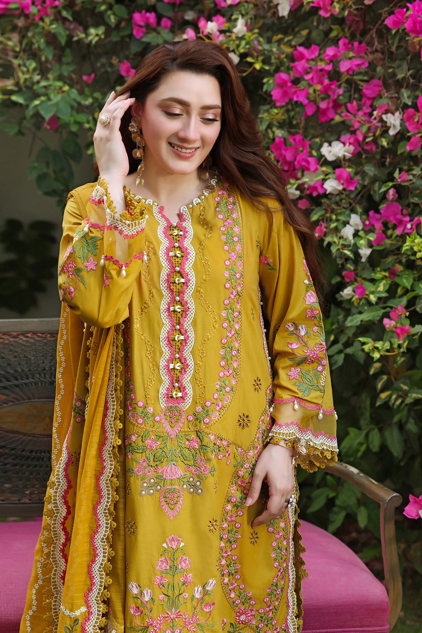 Rs 19500 Aneelas Stitched Luxury Lawn Emb 3pc [LUX-26-71] [Dispatch Time 2 Months]