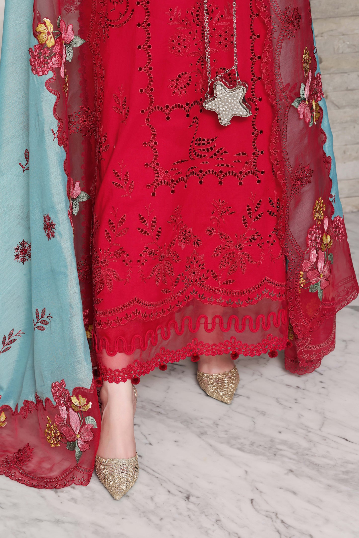 Rs 16500 Aneelas Stitched Luxury Lawn Emb 3pc Manar Duppata [LUX-26-79] [Dispatch Time 2 Months]