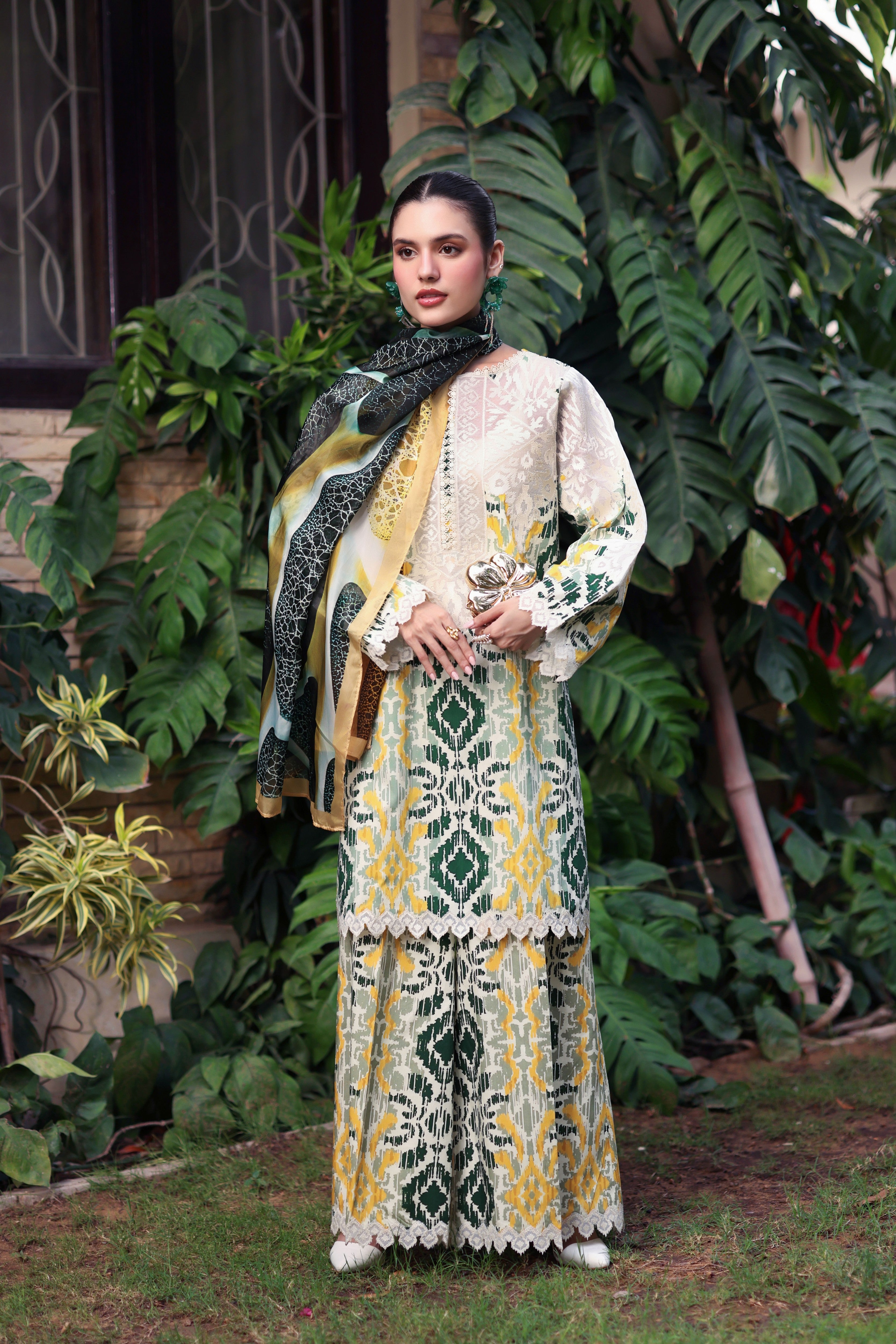Aneelas Viscose Emb 3pc Silk Duppata [VC-26-33-A] [Dispatch Time 2 Months]