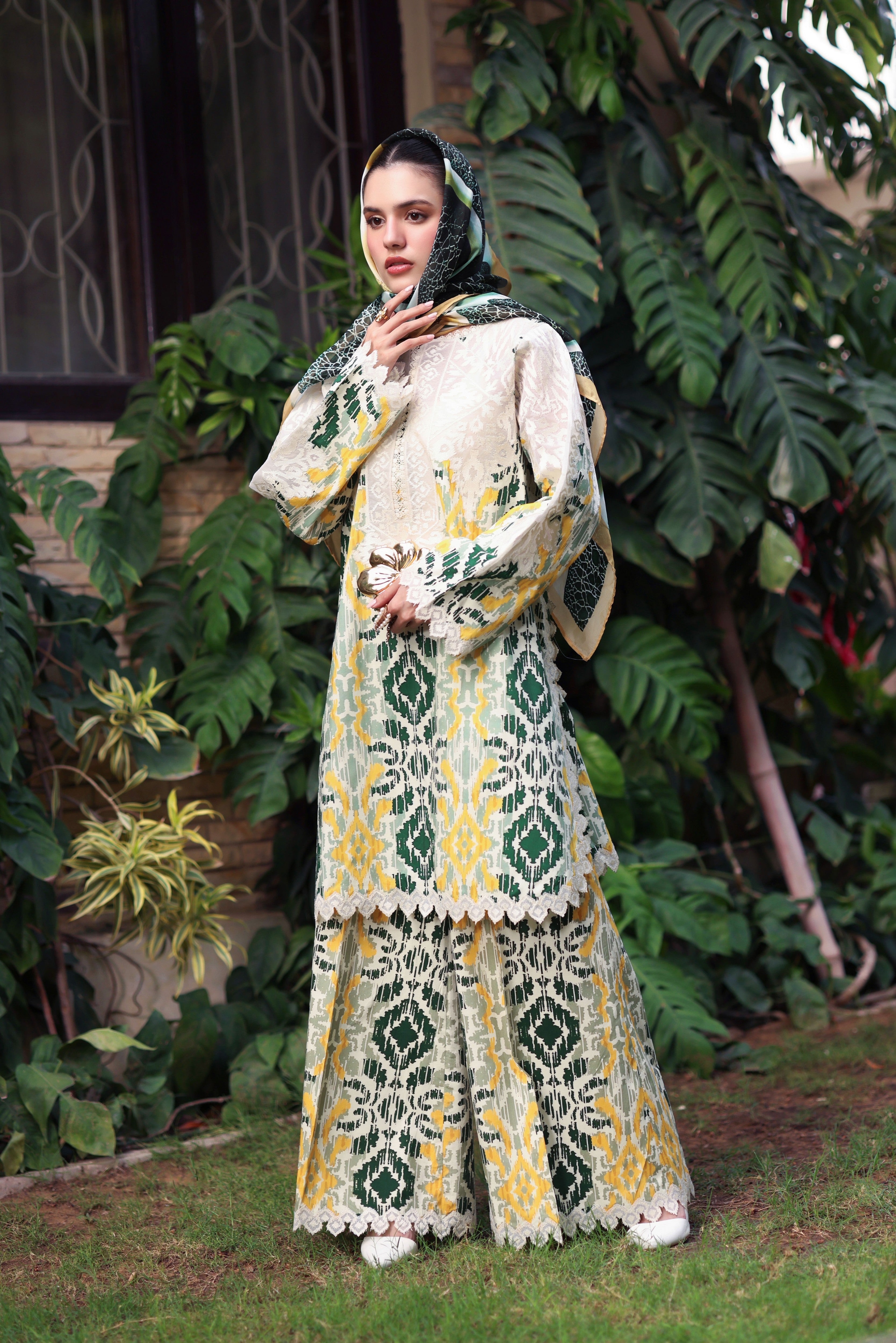 Aneelas Viscose Emb 3pc Silk Duppata [VC-26-33-A] [Dispatch Time 2 Months]