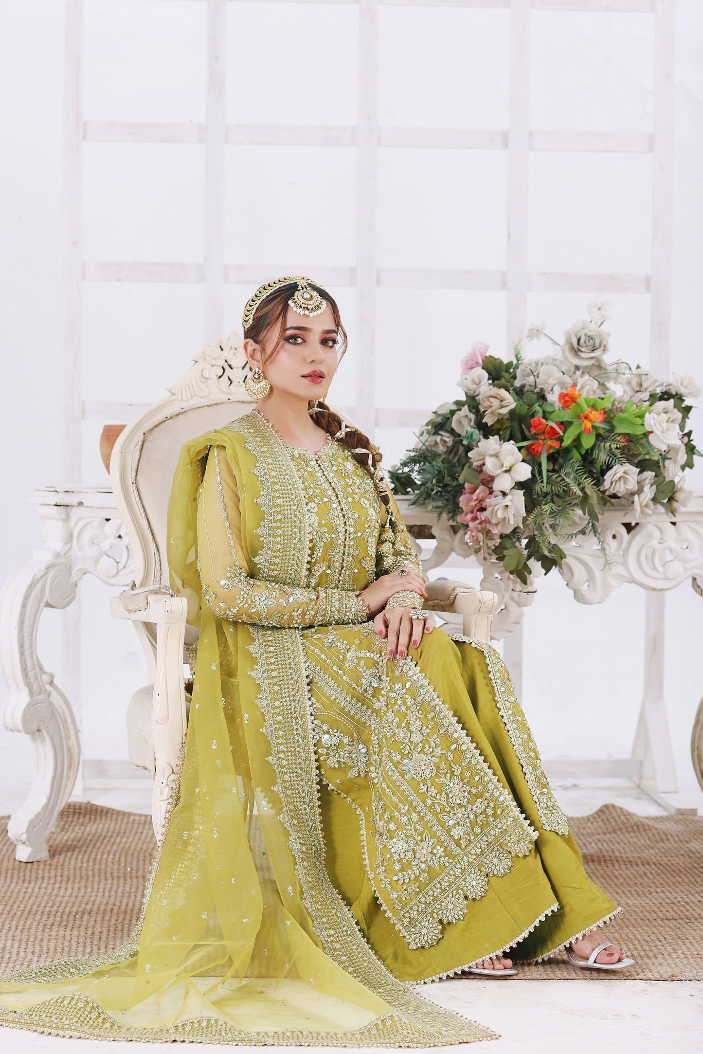 Rs 29500 Aneelas Stitched Bridal Ada Work Emb Organza 3pc [BR-18] [Dispatch Time 2 Months]