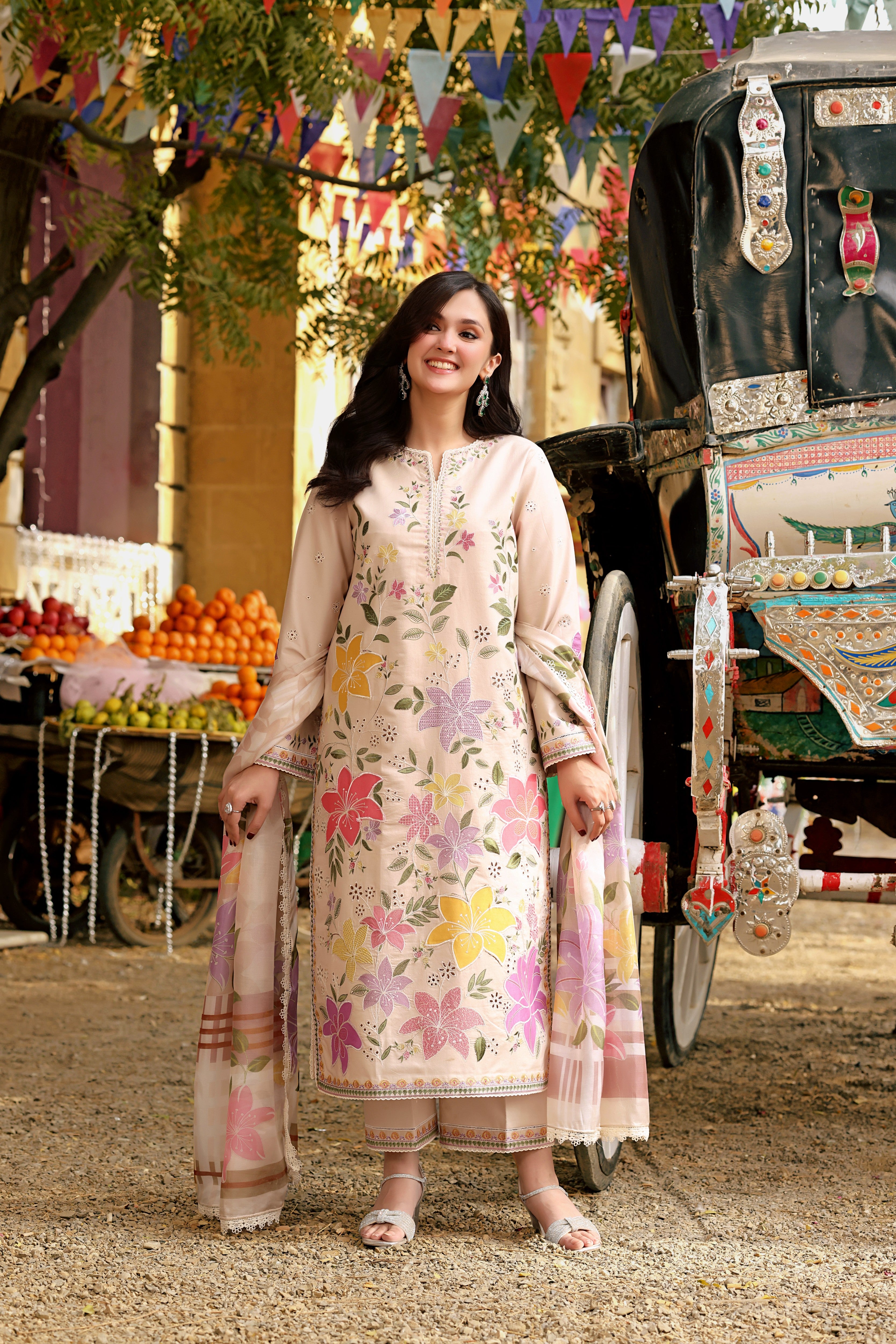 Rs 15450 Aneelas Stitched Emb Lawn Silk Duppata 3pc [LUX-26-01] [Dispatch Time 2.5 Months]