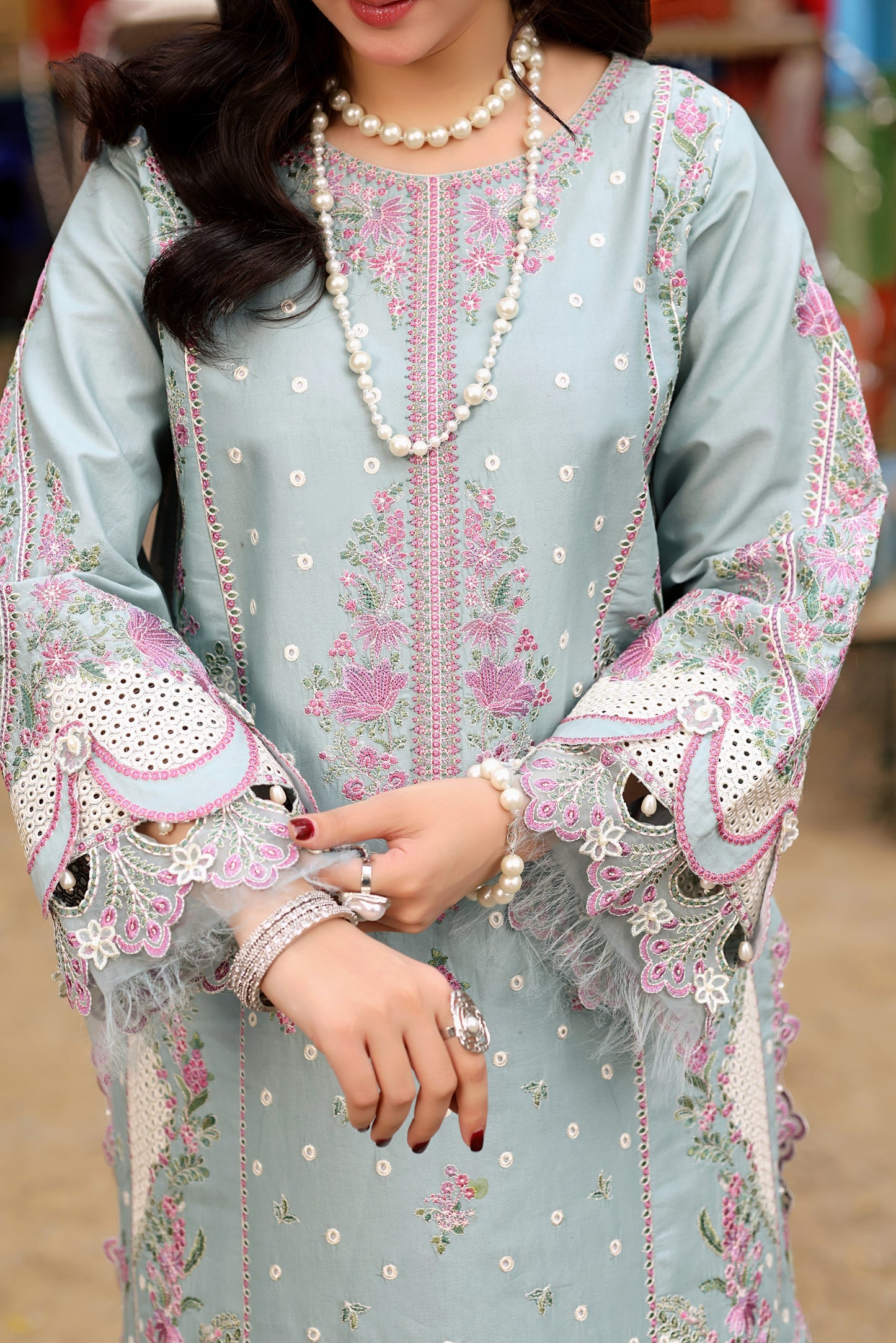Rs 17500 Aneelas Stitched Lawn Emb 3pc [LUX-26-11] [Dispatch time 2 Months]